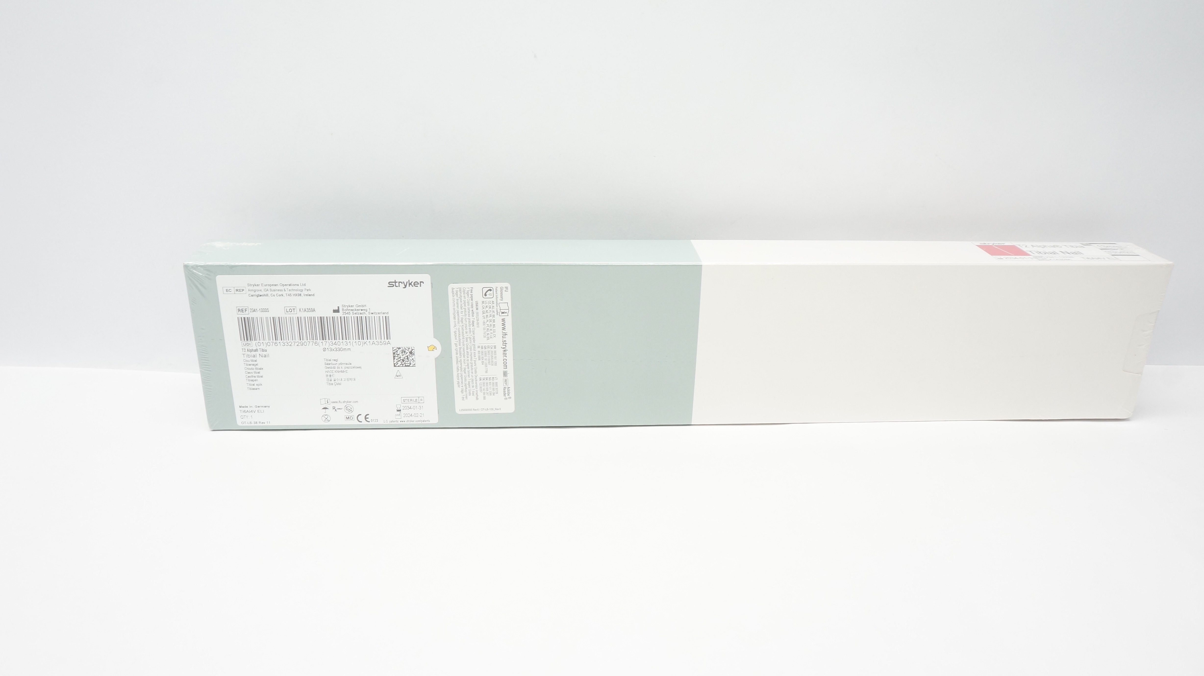 Stryker 2341-1333S, T2 Alpha Tibia, Tibial Nail, Standard, Ø 13 x 330mm