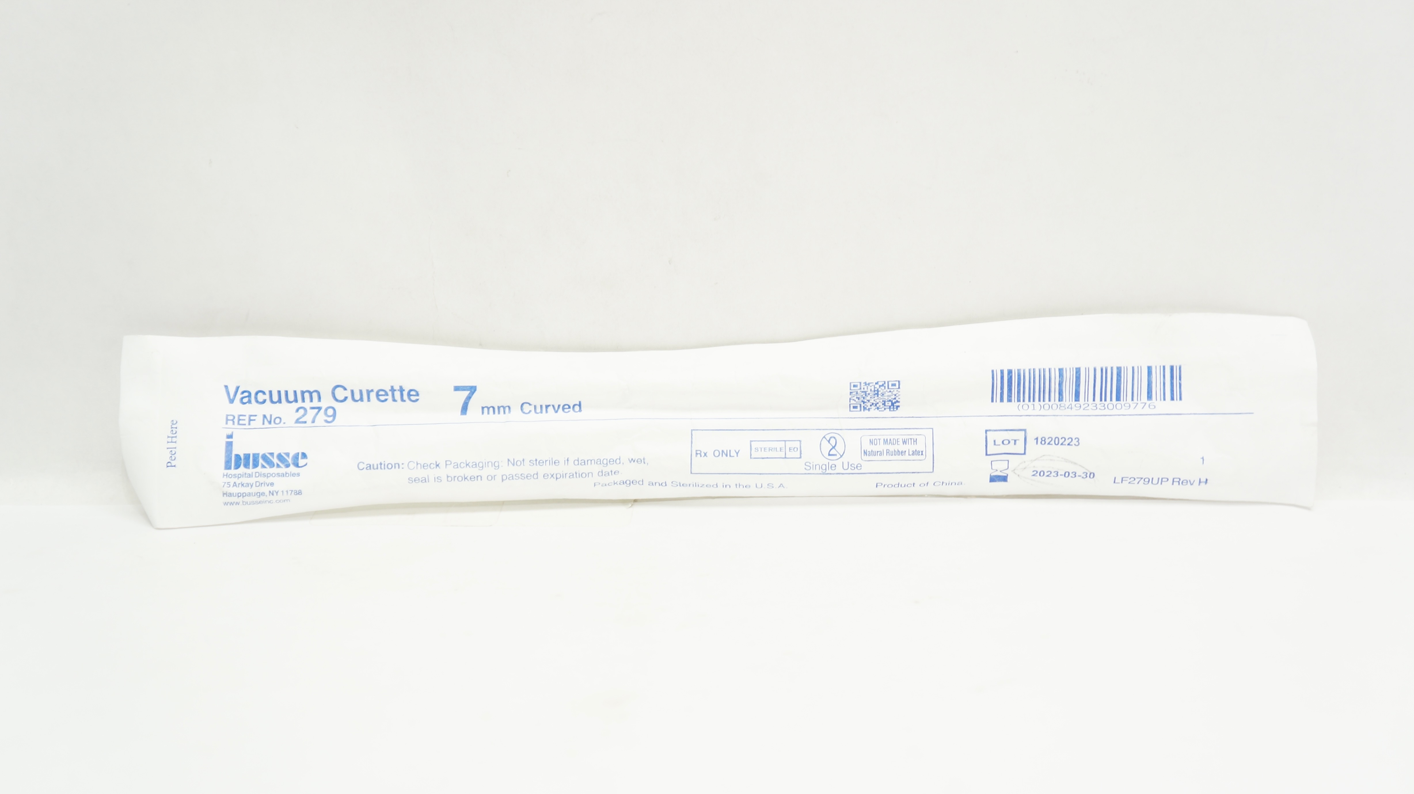 Busse 279 Vacuum Curette 7mm Curved (x)