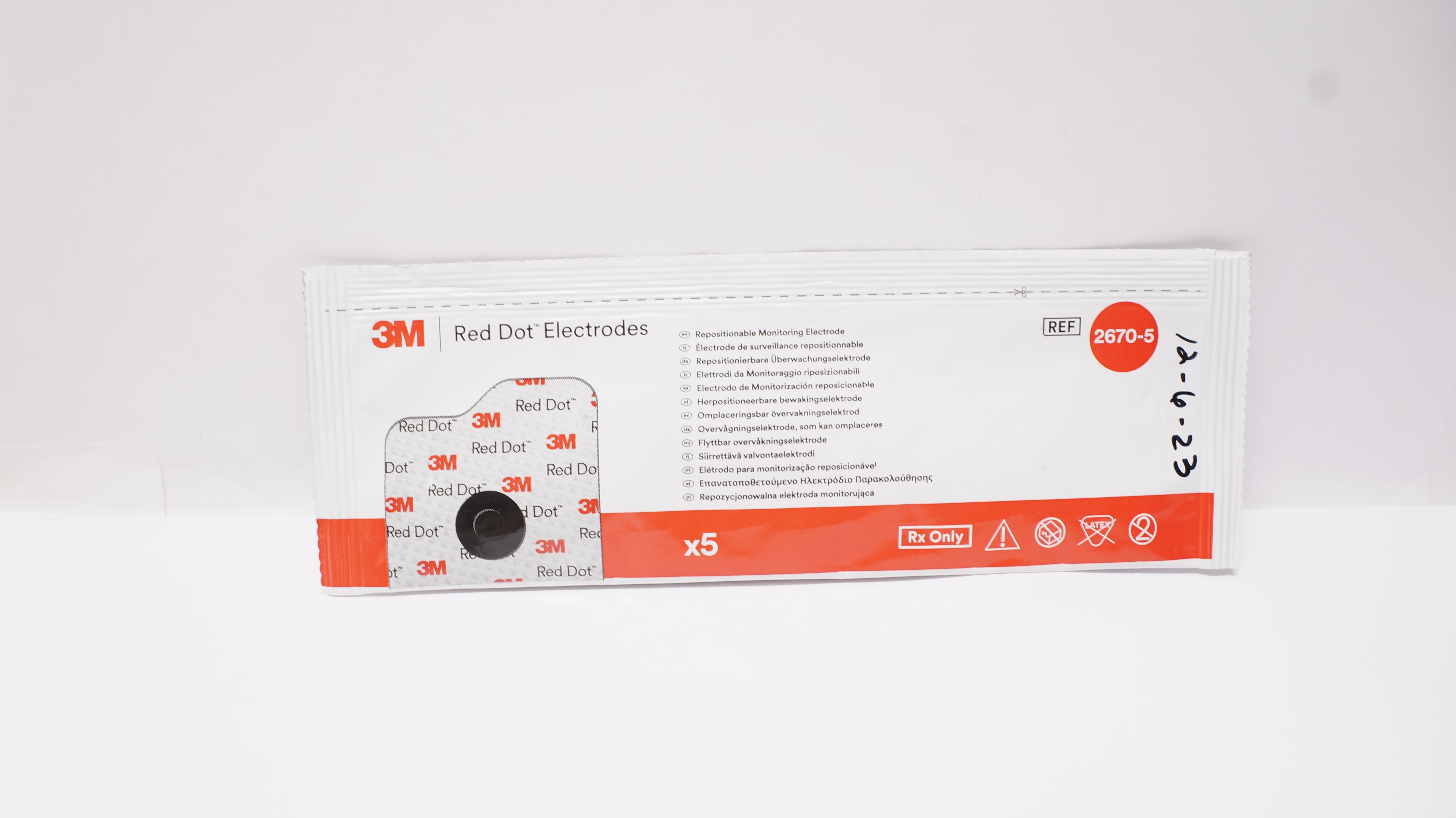 3M 2670-5 Red Dot Electrodes Repositionable Monitoring Electrode (x) - Pack of 5