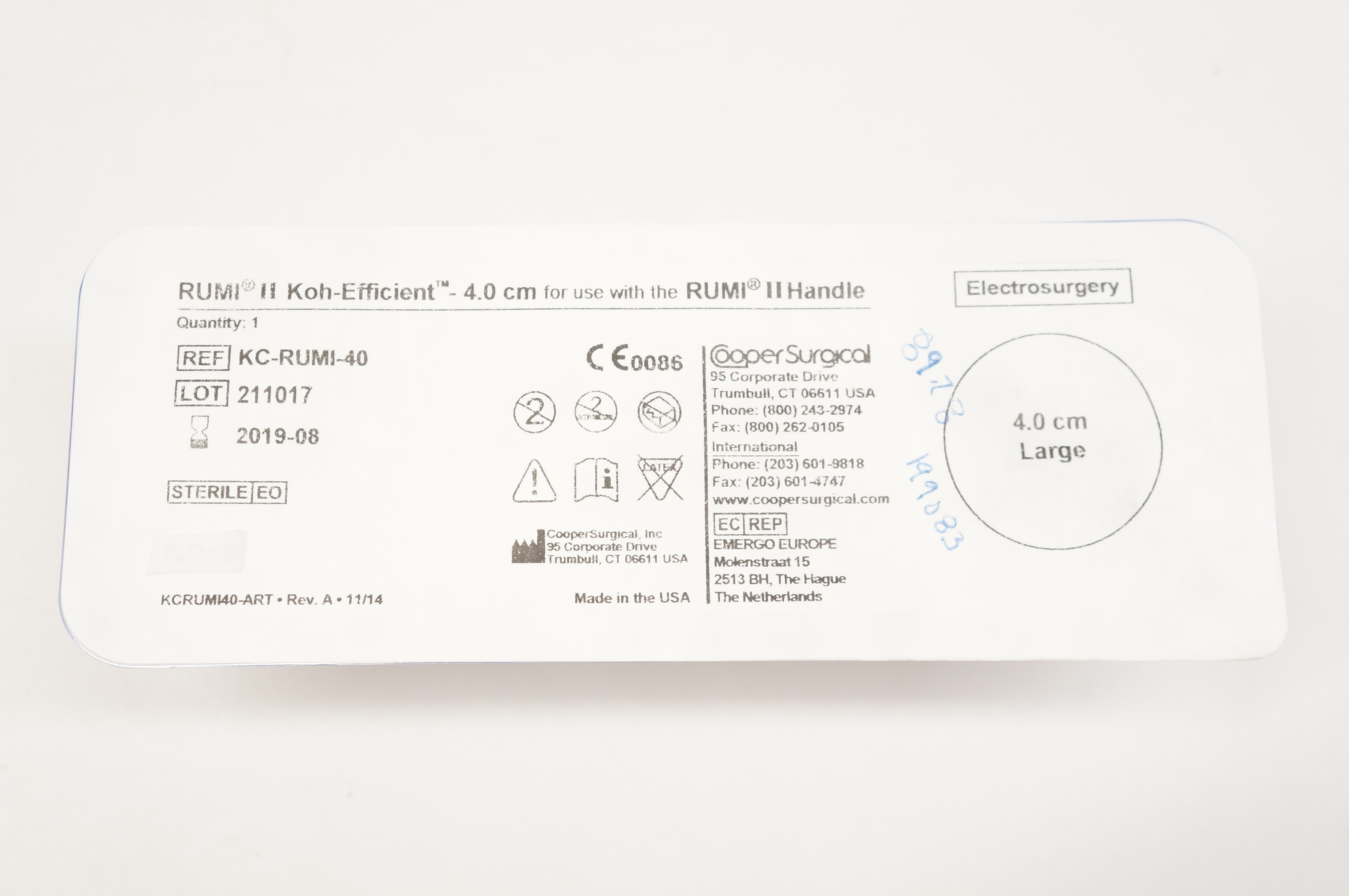Cooper Surgical KC-RUMI-40 RUMI II Koh-Efficient - 4.0cm Large (x)