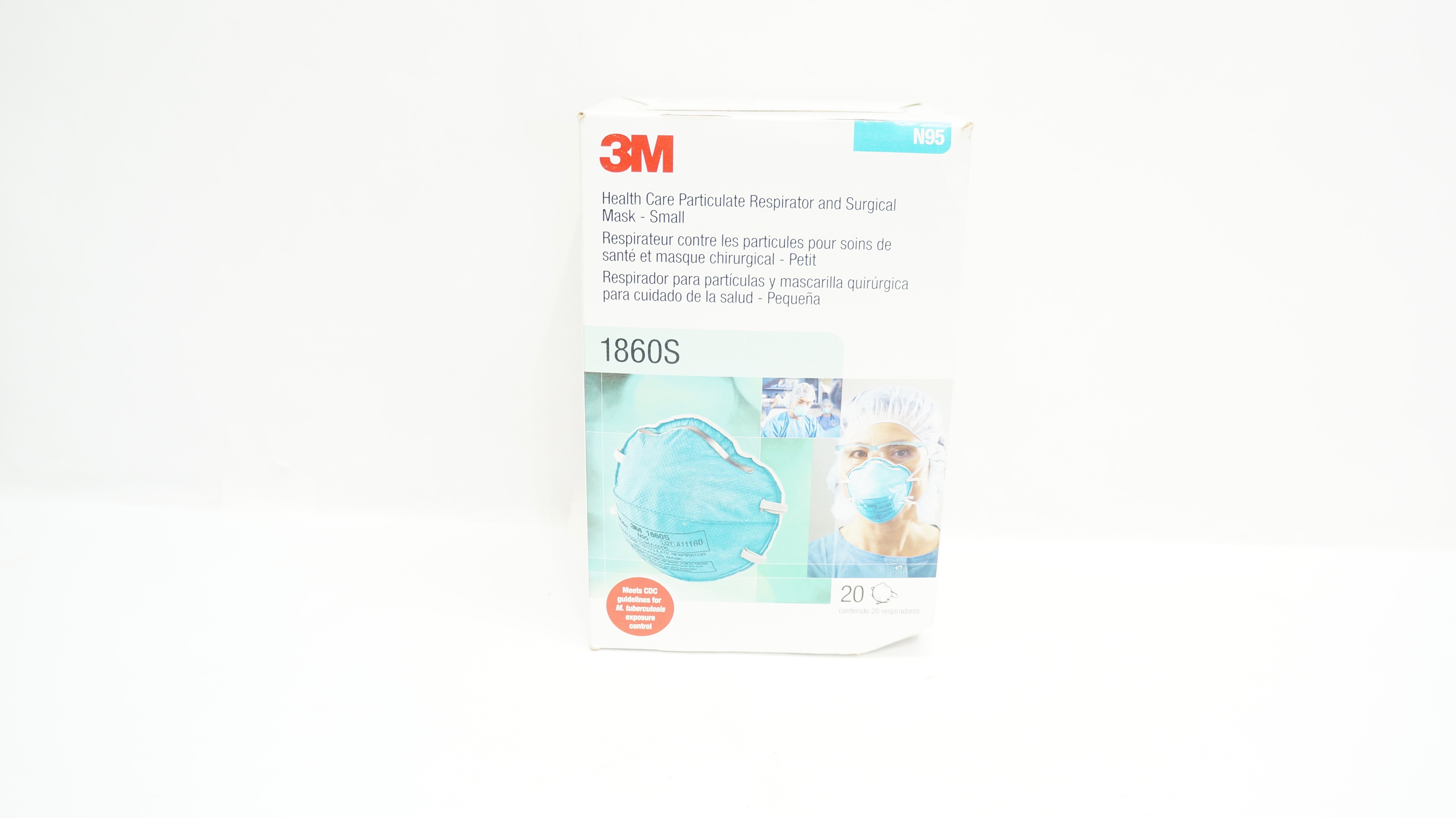 3M 1860S Health Care Particulate Respirator &Surgical Mask Small (x)- Box of 20