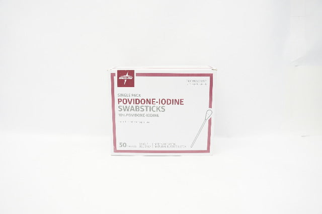 Medline MDS093901 Povidone-Iodine Swabsticks 10 % (x) - Box of 50