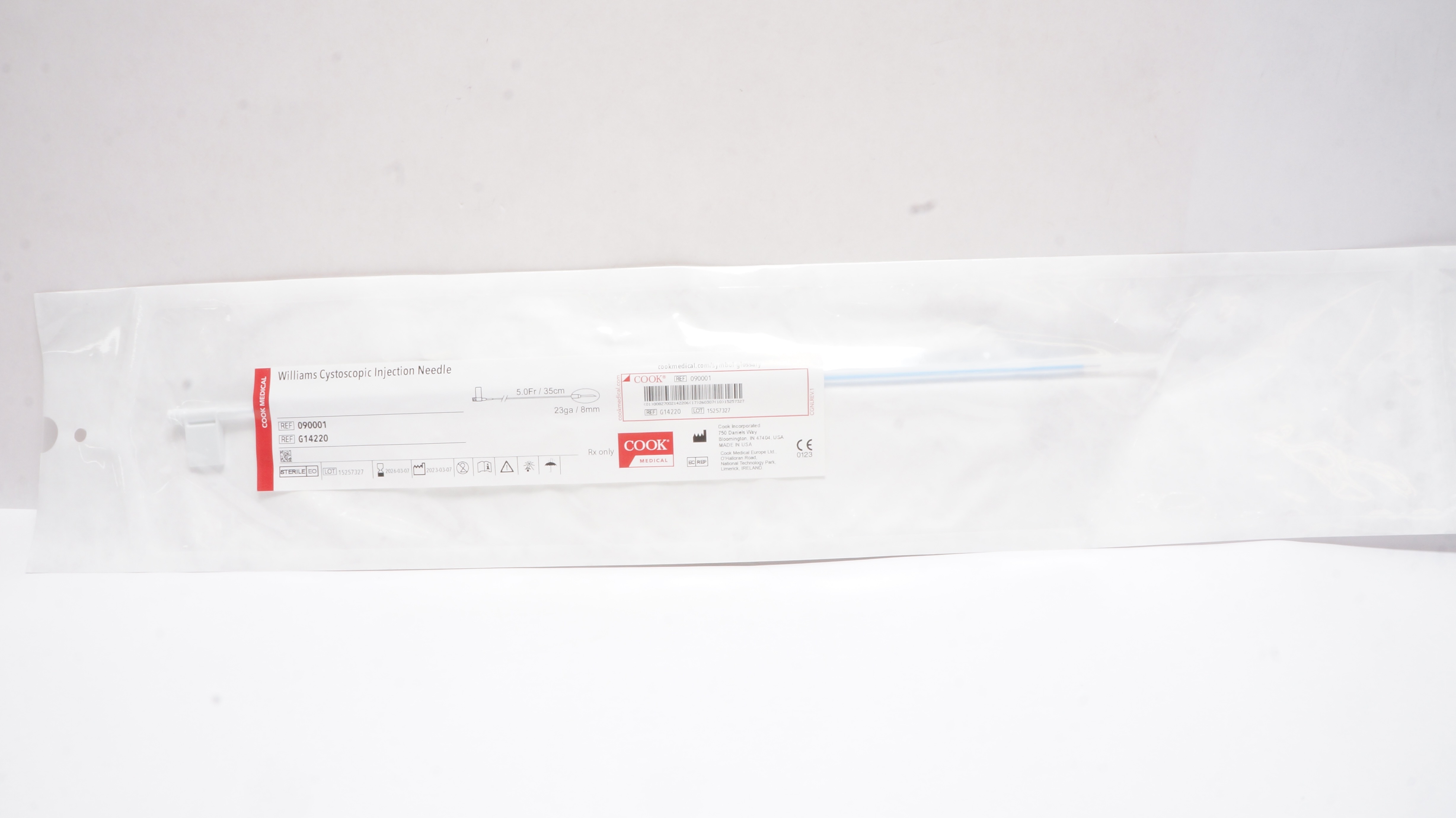 Cook Medical G14220 Williams Cystoscopic Injection Ndle.  5.0Fr x 23Ga
