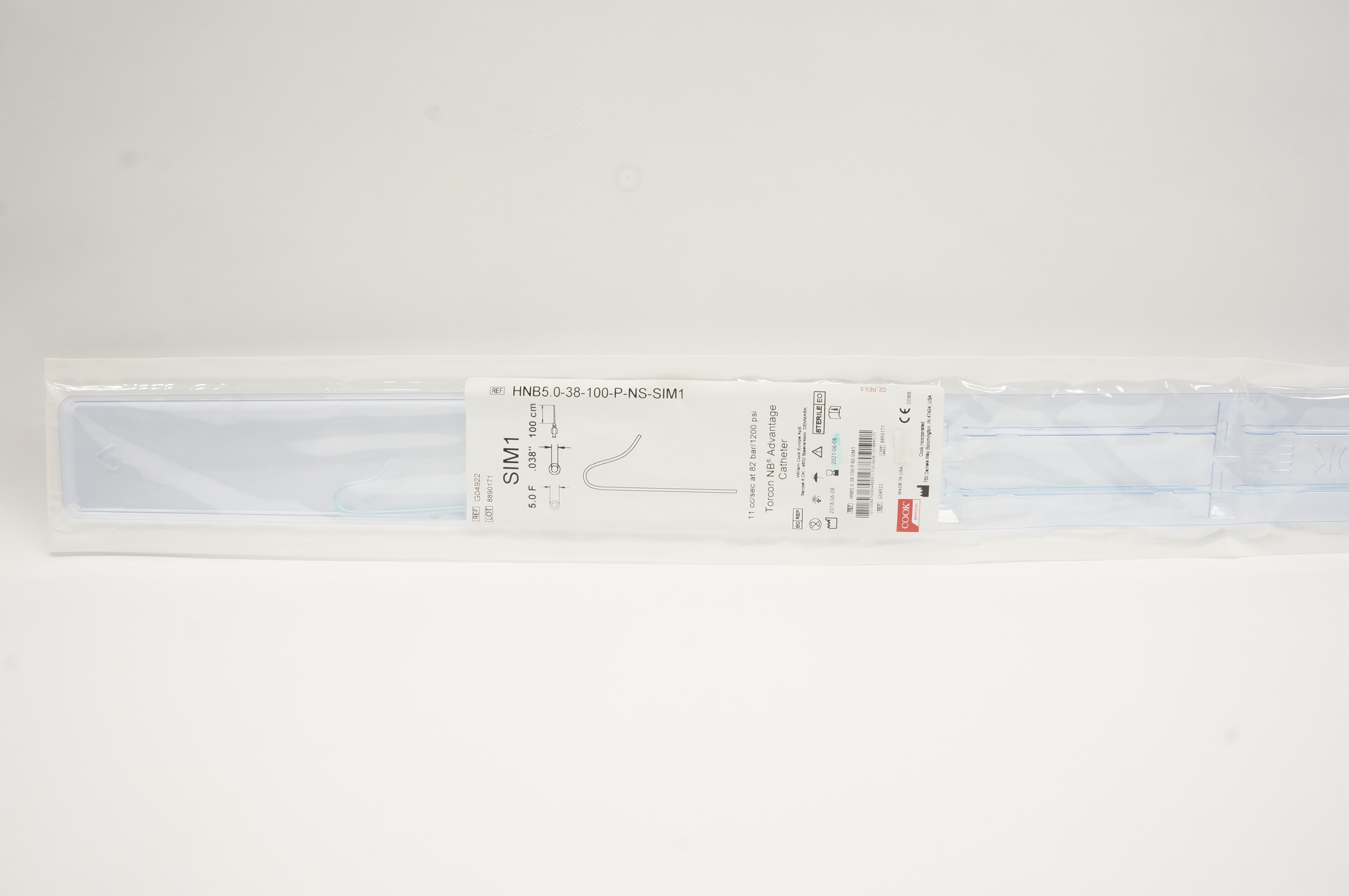 Cook Medical G04922 SIM1 Torcon NB Advantage Cath. 5F x .038inch x 100cm (x)