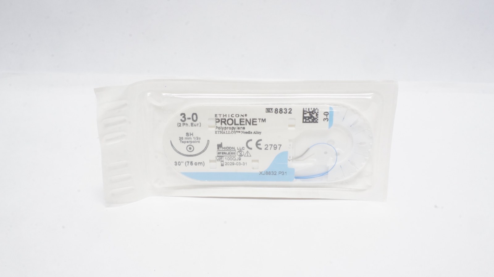 Ethicon 8832 PROLENE 3-0 Polypropylene Suture SH Needle