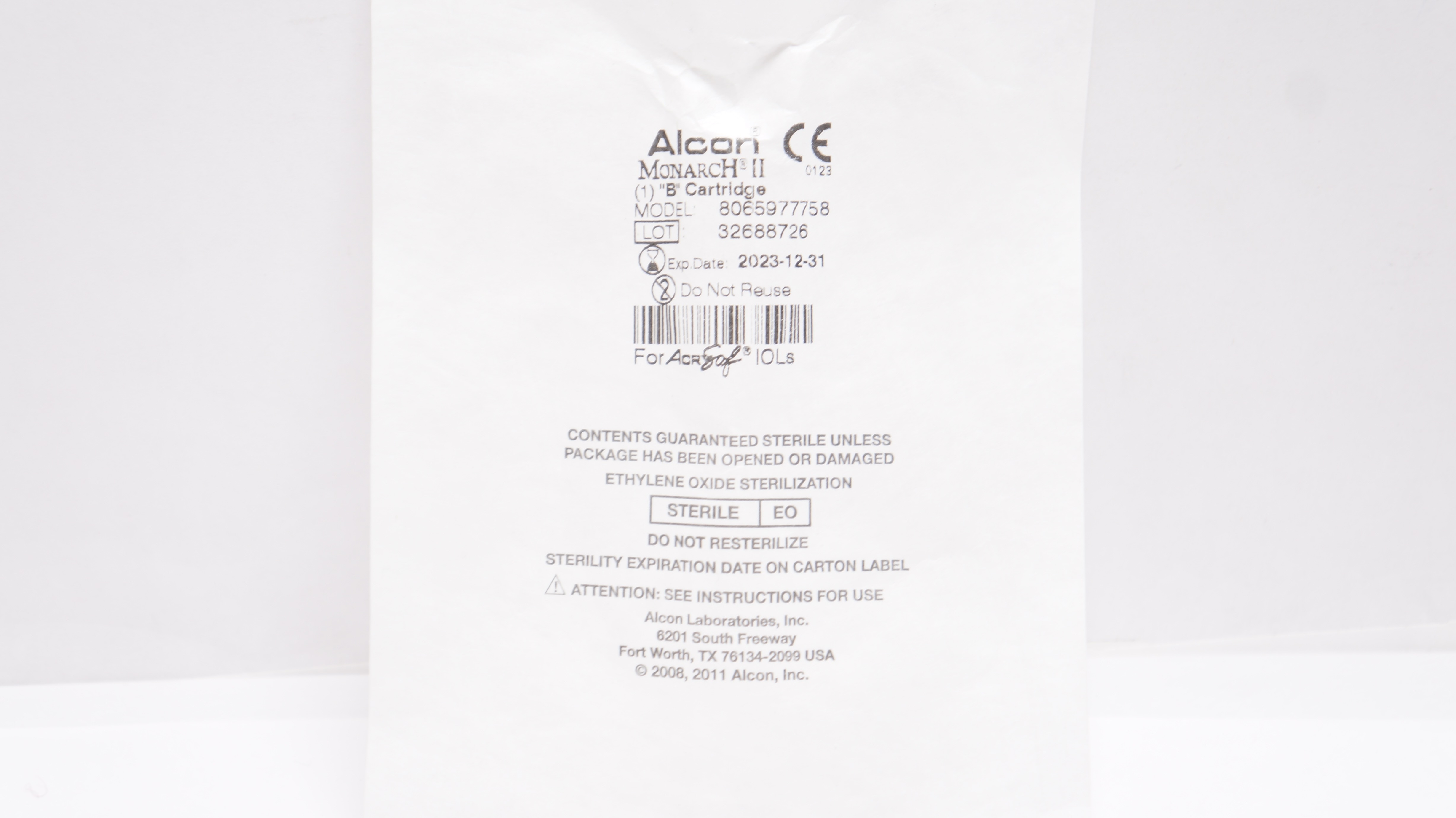 Alcon 8065977758 Monarch II "B" Cartridge
