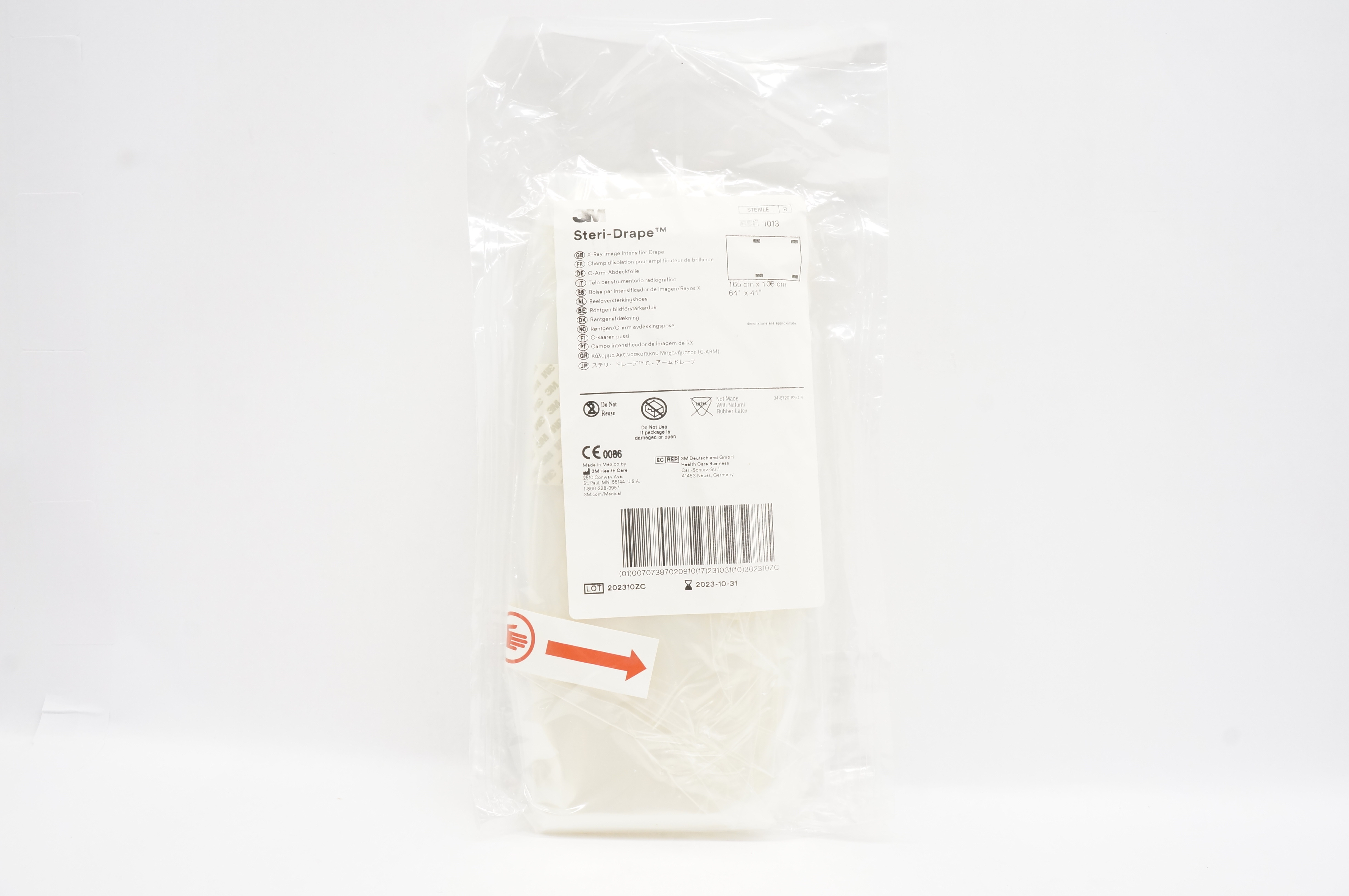 3M 1013 Health Care Steri - Drape X-Ray Image Intensifier Drape 64inch x 41inch