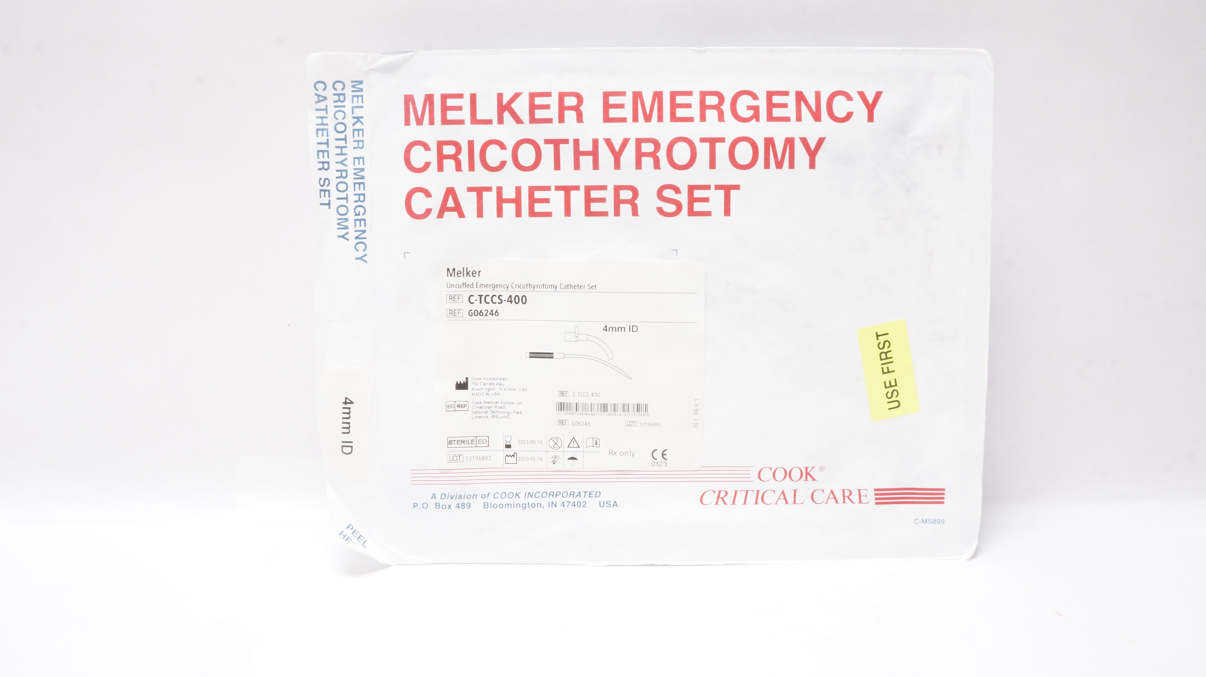 Cook Medical G06246 Melker Emergency Cricothyrotomy Cath. Set 4.0mm ID (x)