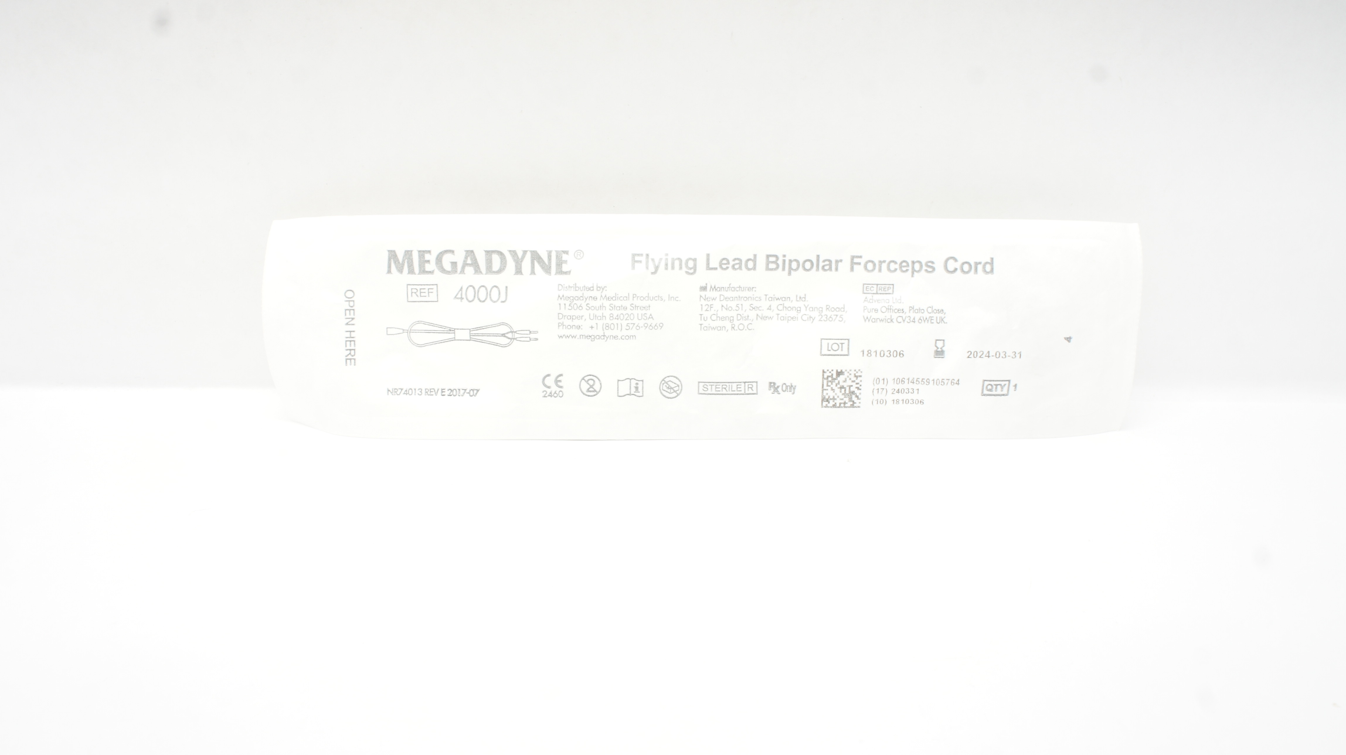 Megadyne 4000J Flying Lead Bipolar Forceps Cord (x)
