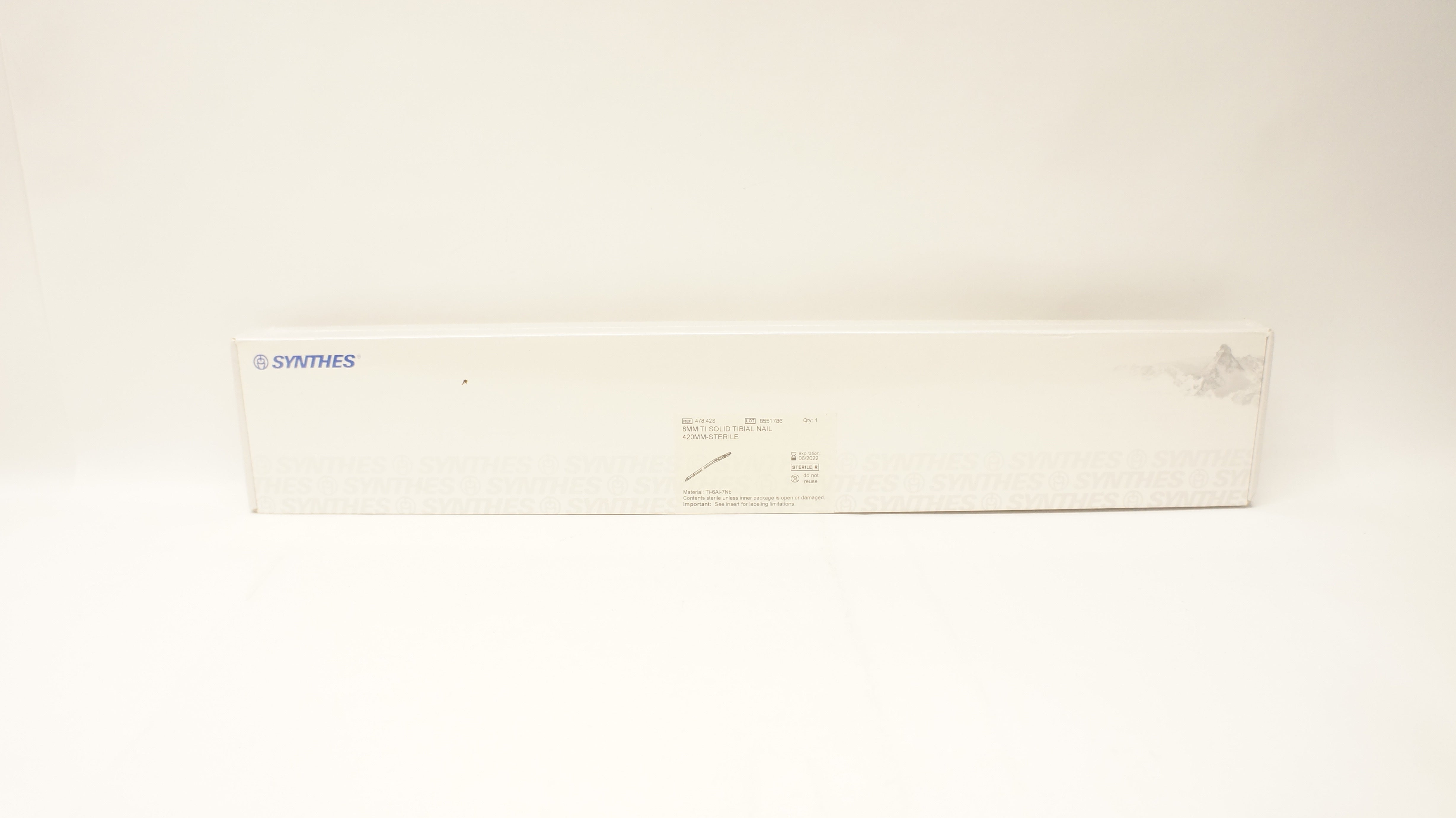 Synthes 478.42S 8mm Ti Solid Tibial Nail 420mm