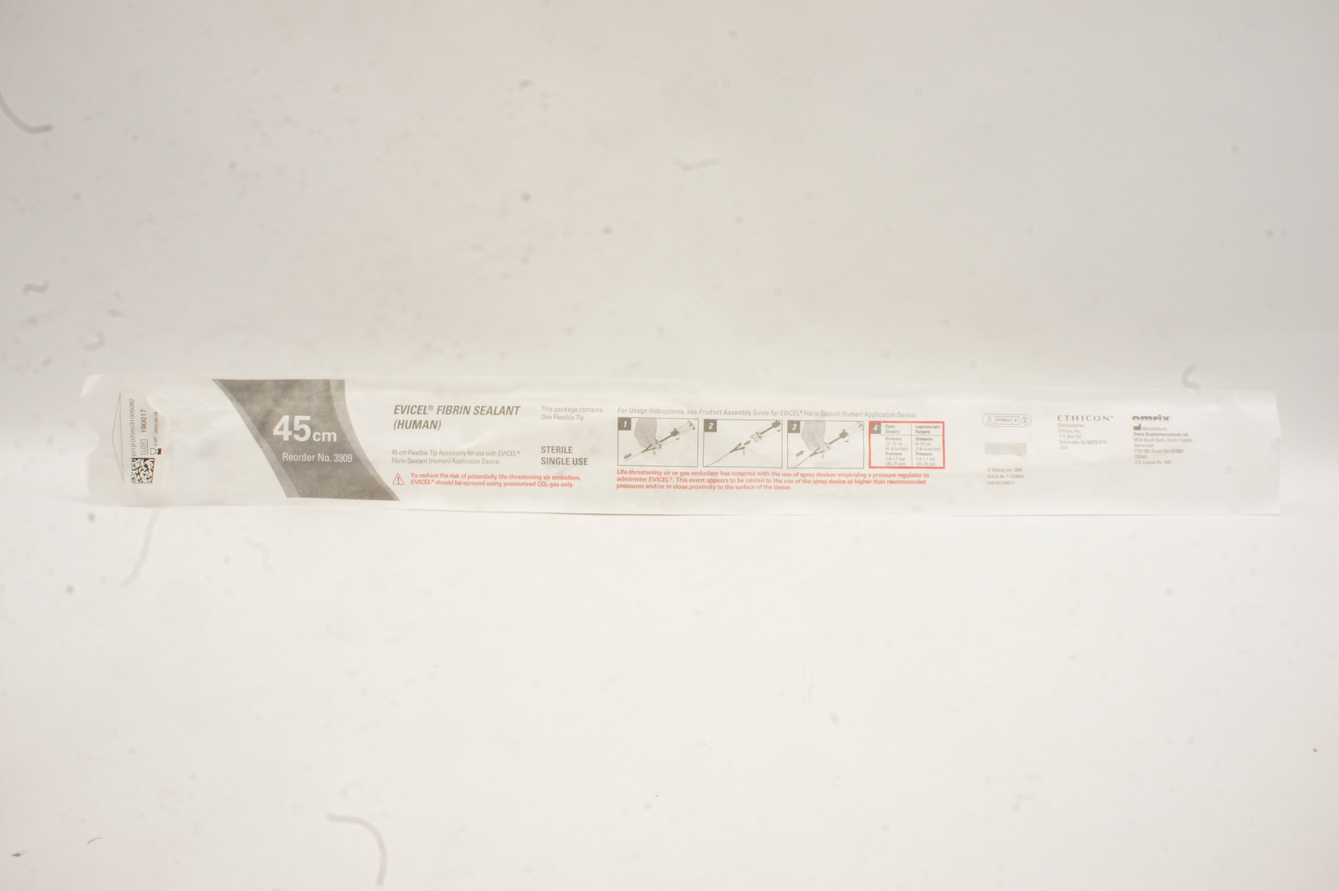 Ethicon 3909 Evicel Fibrin Sealant (Human) Application Device 45cm