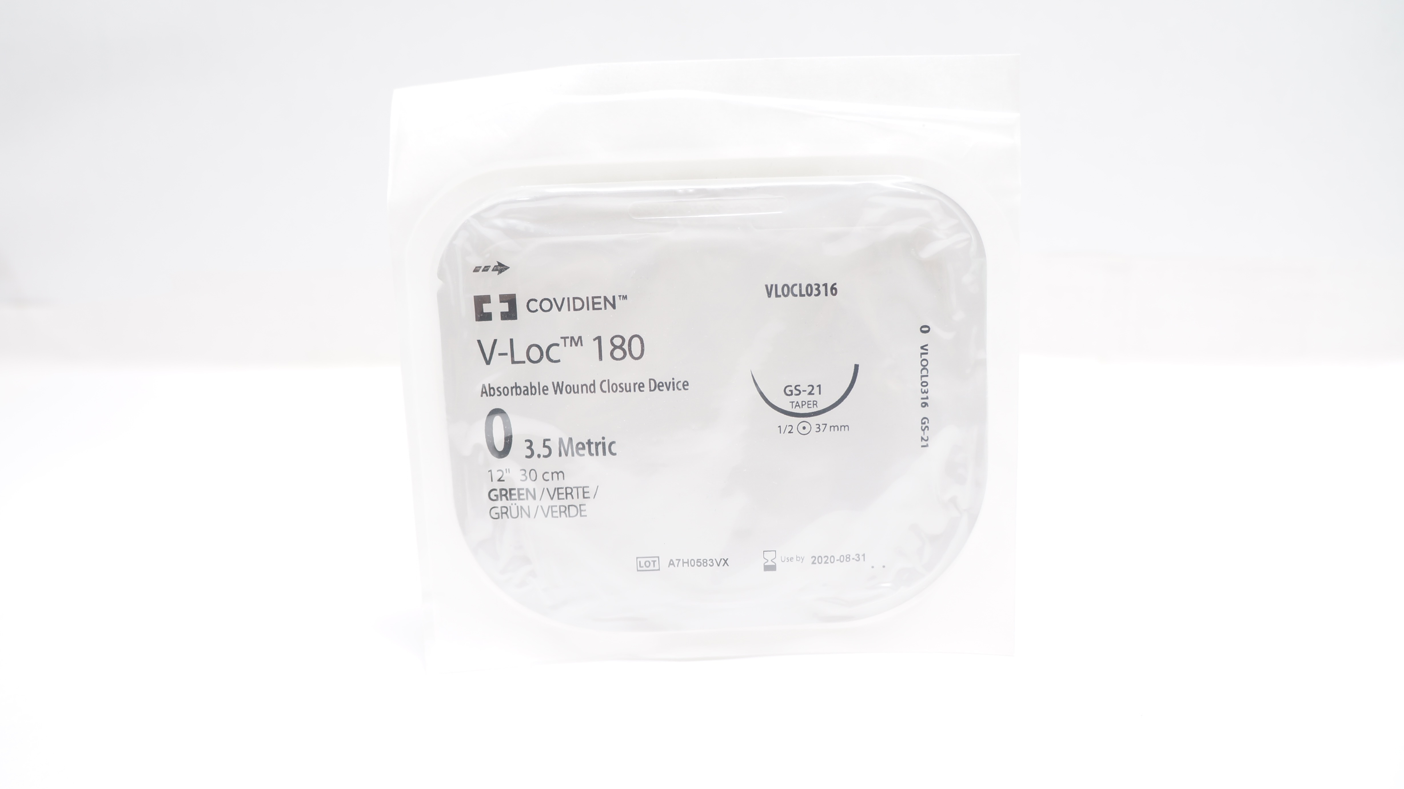 Covidien VLOCL0316 0 V-Loc, GS-21 Taper 1/2c 37mm, 12inch (x)