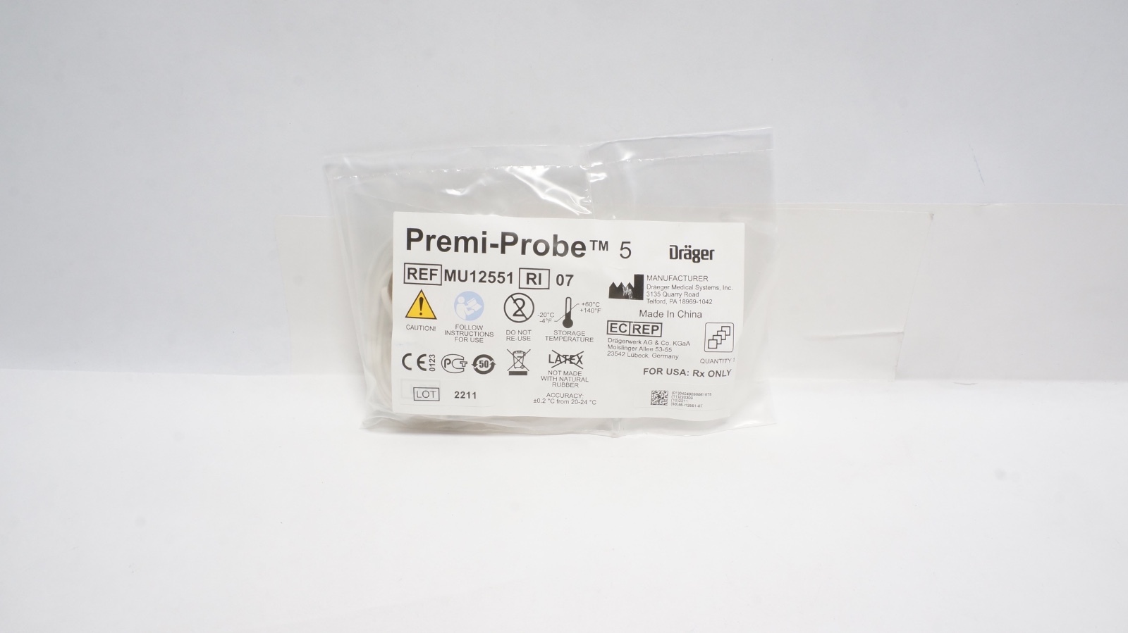 Dräger MU12551 Premi-Probe 5 Skin Temperature Probe