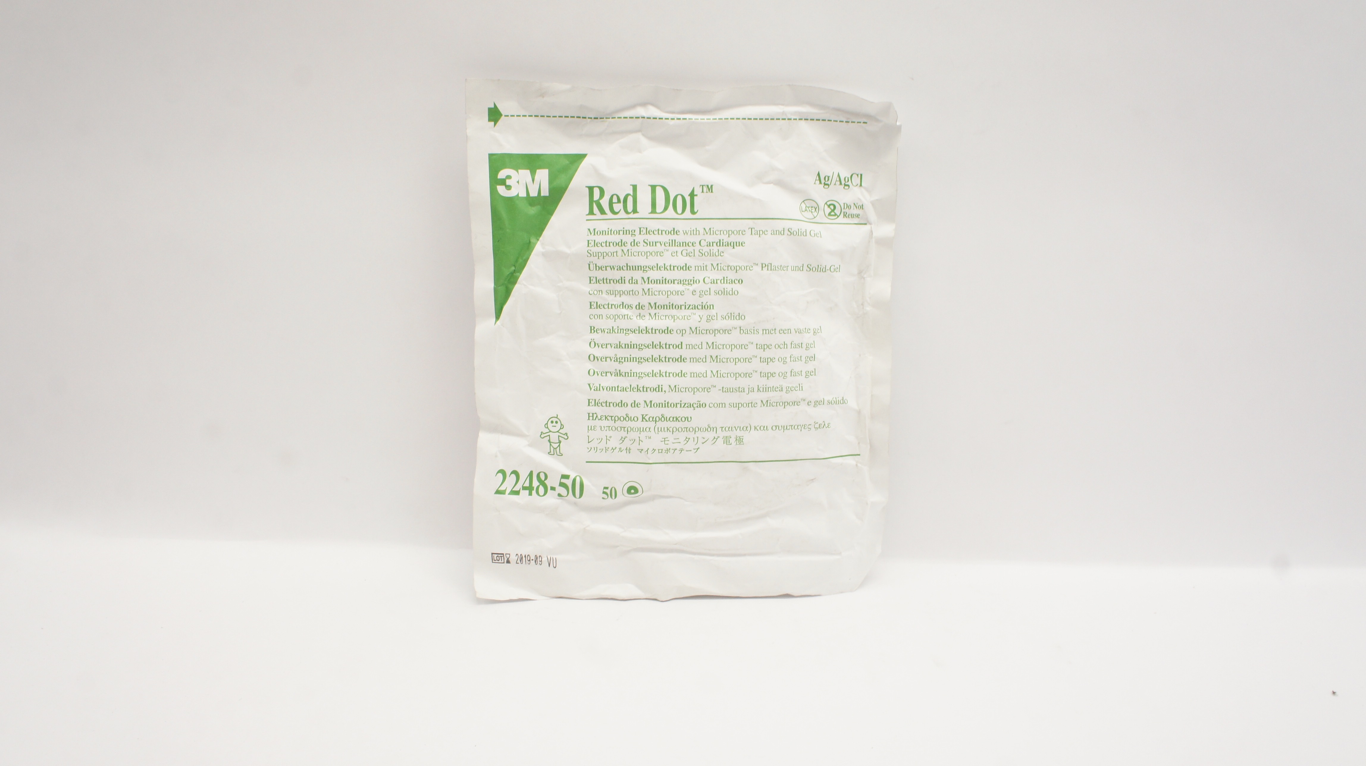 3M 2248-50 Red Dot Monitoring Electrode - Pack of 50 (x)