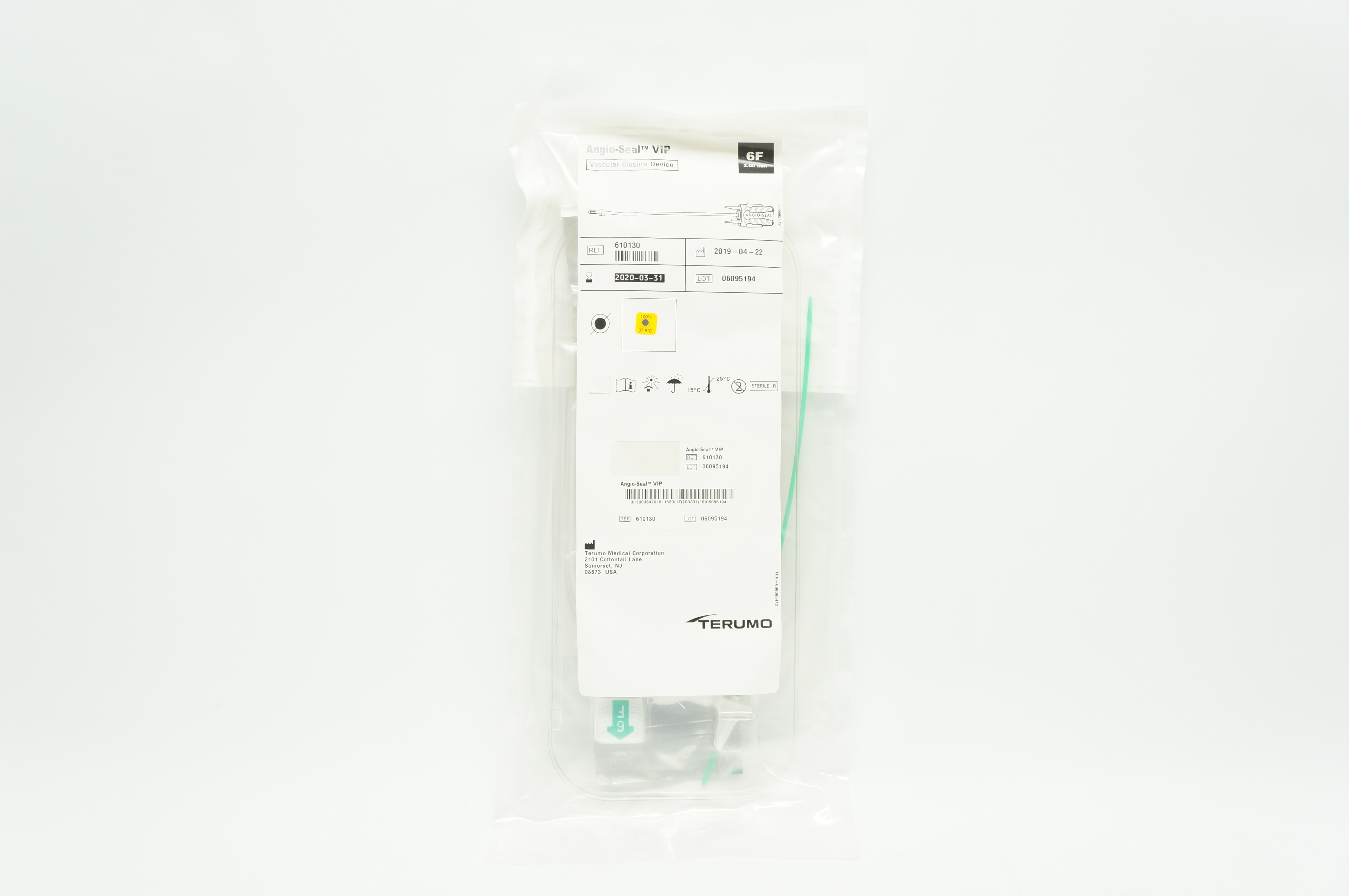 Terumo 610130 Angio-Seal VIP Vascular Closure Device 6F (x)