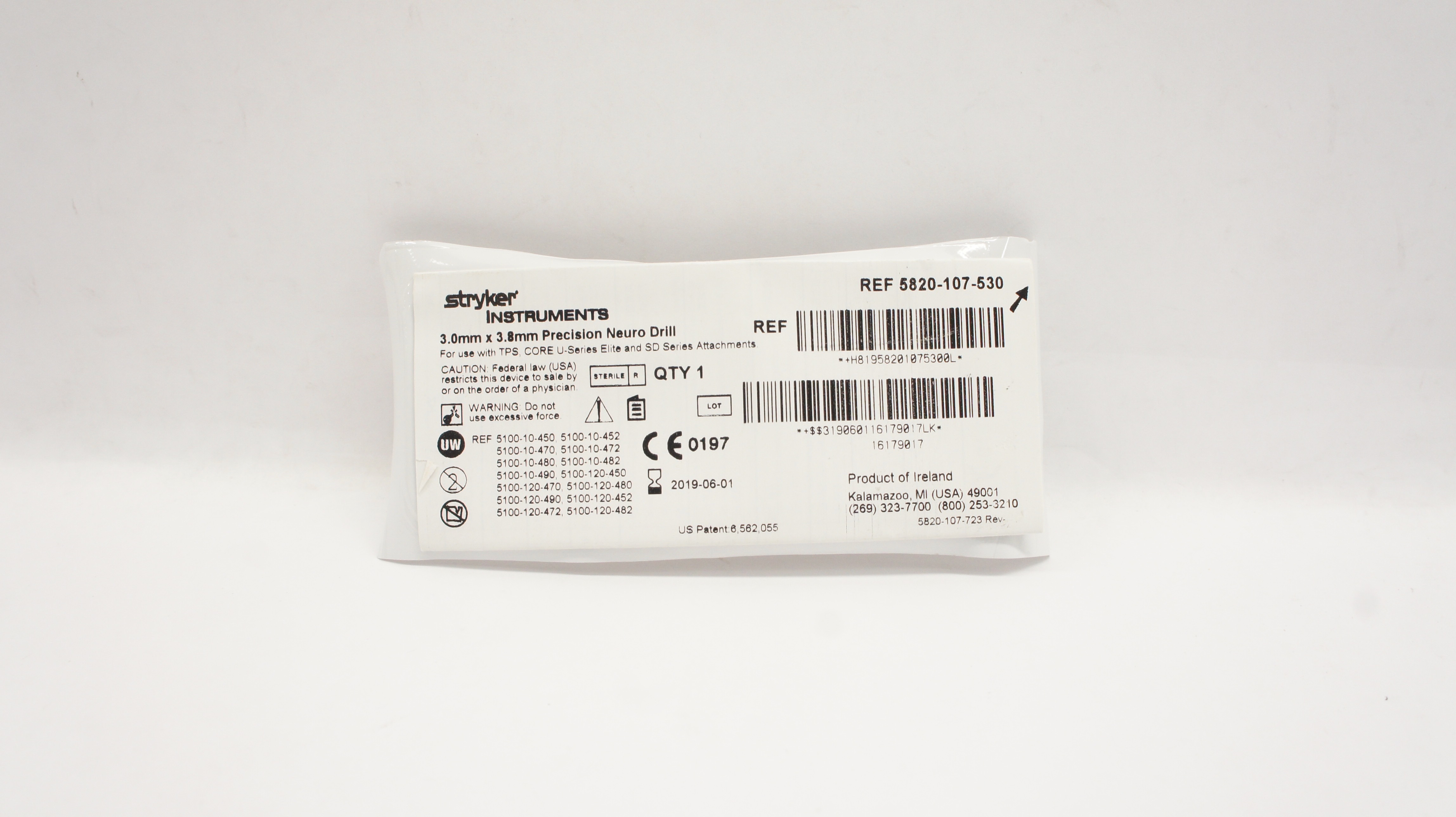 Stryker 5820-107-530 Instruments Precision Neuro Drill 3.0mm x 3.8mm (x)