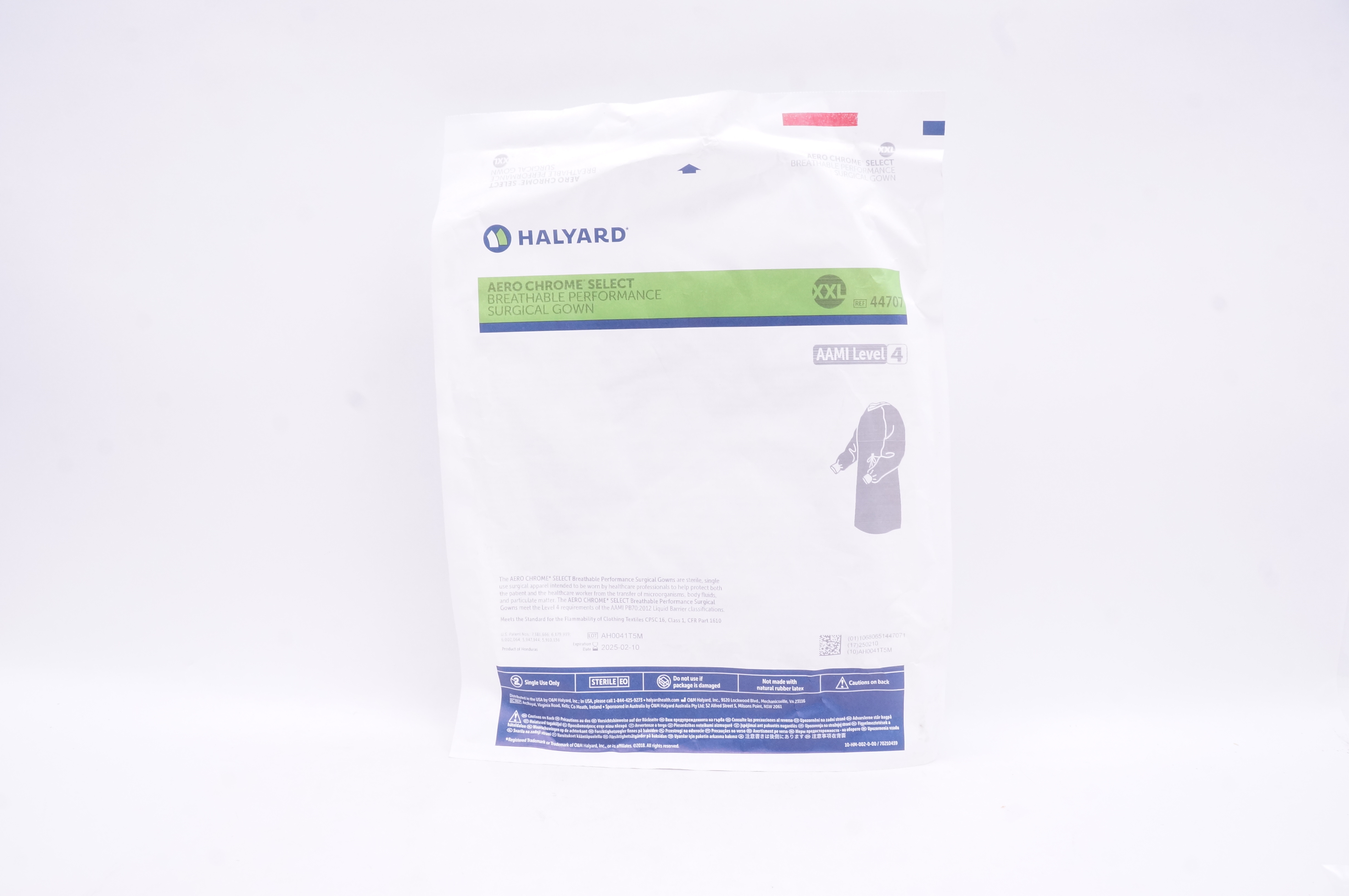Halyard 44707 Aero Chrome Select Breathable Performance Surgical Gown XXL Level4