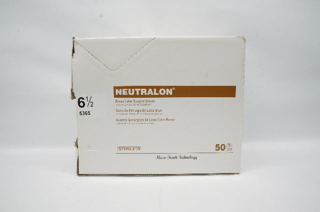 Neutralon 5365 Brown Latex Surgical Gloves 6 1/2 - Box of 50