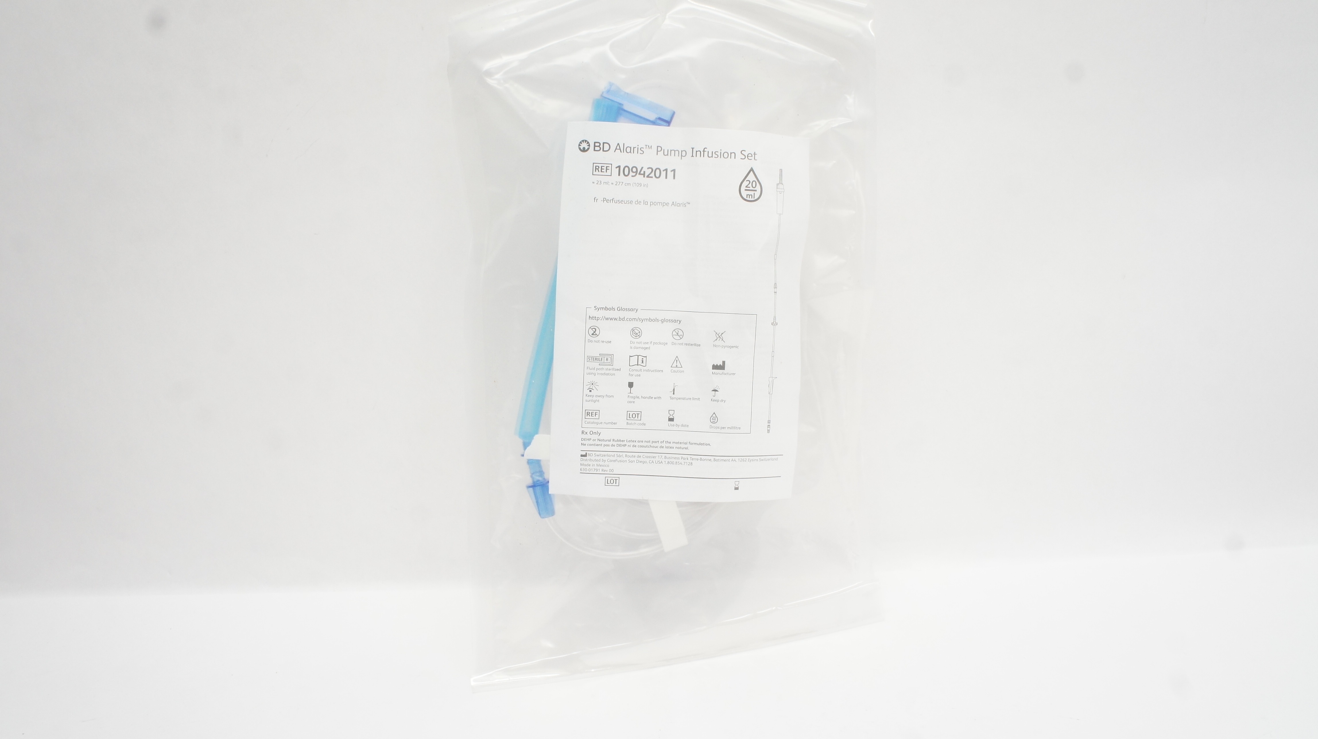 BD 10942011 Alaris Pump Infusion Set 23ml x 109inch 20Dros/mL