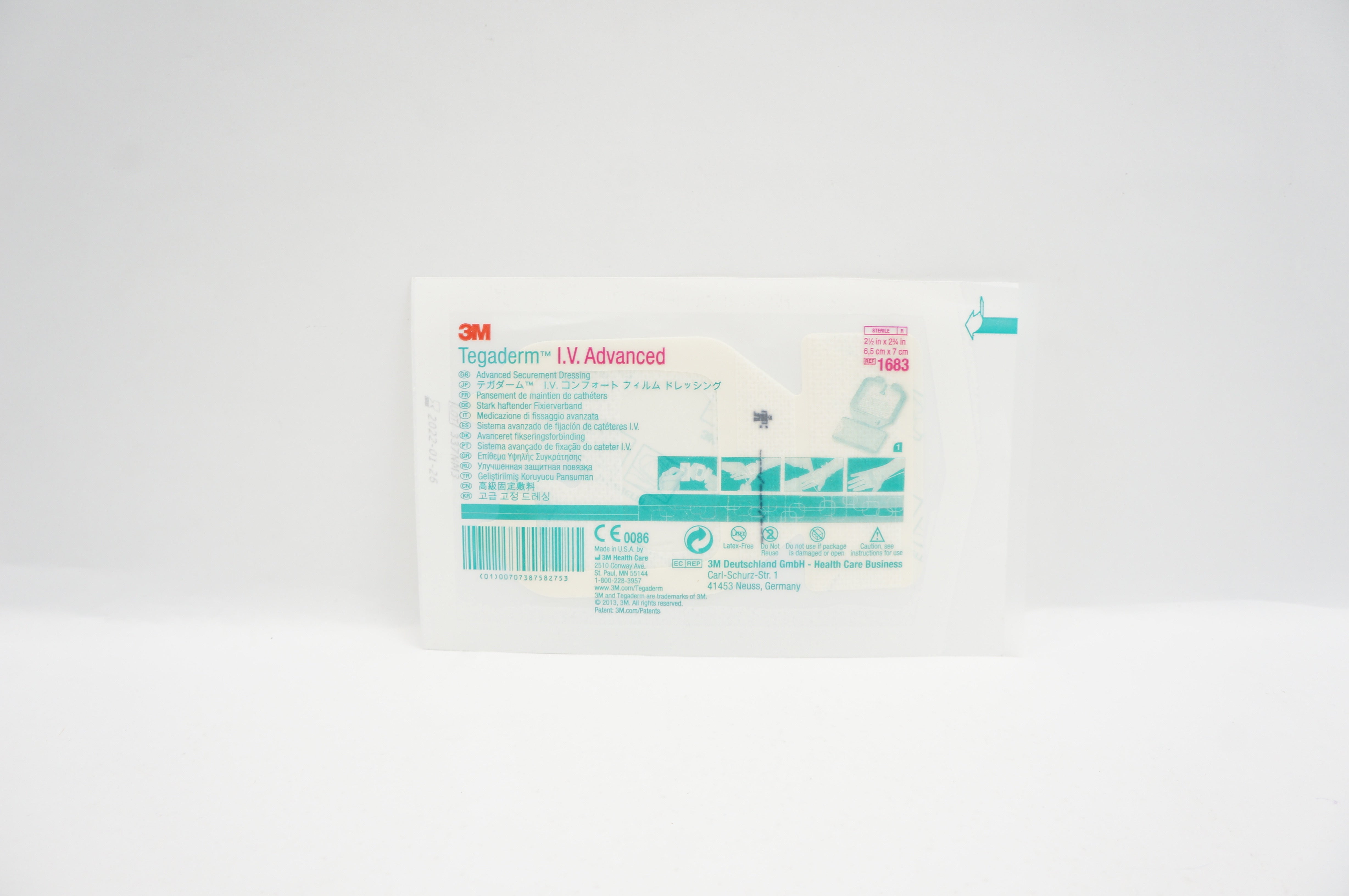 3M 1683 Tegaderm I.V. Advanced Securement Dressing 2 1/2 x 2 3/4 inch (x)