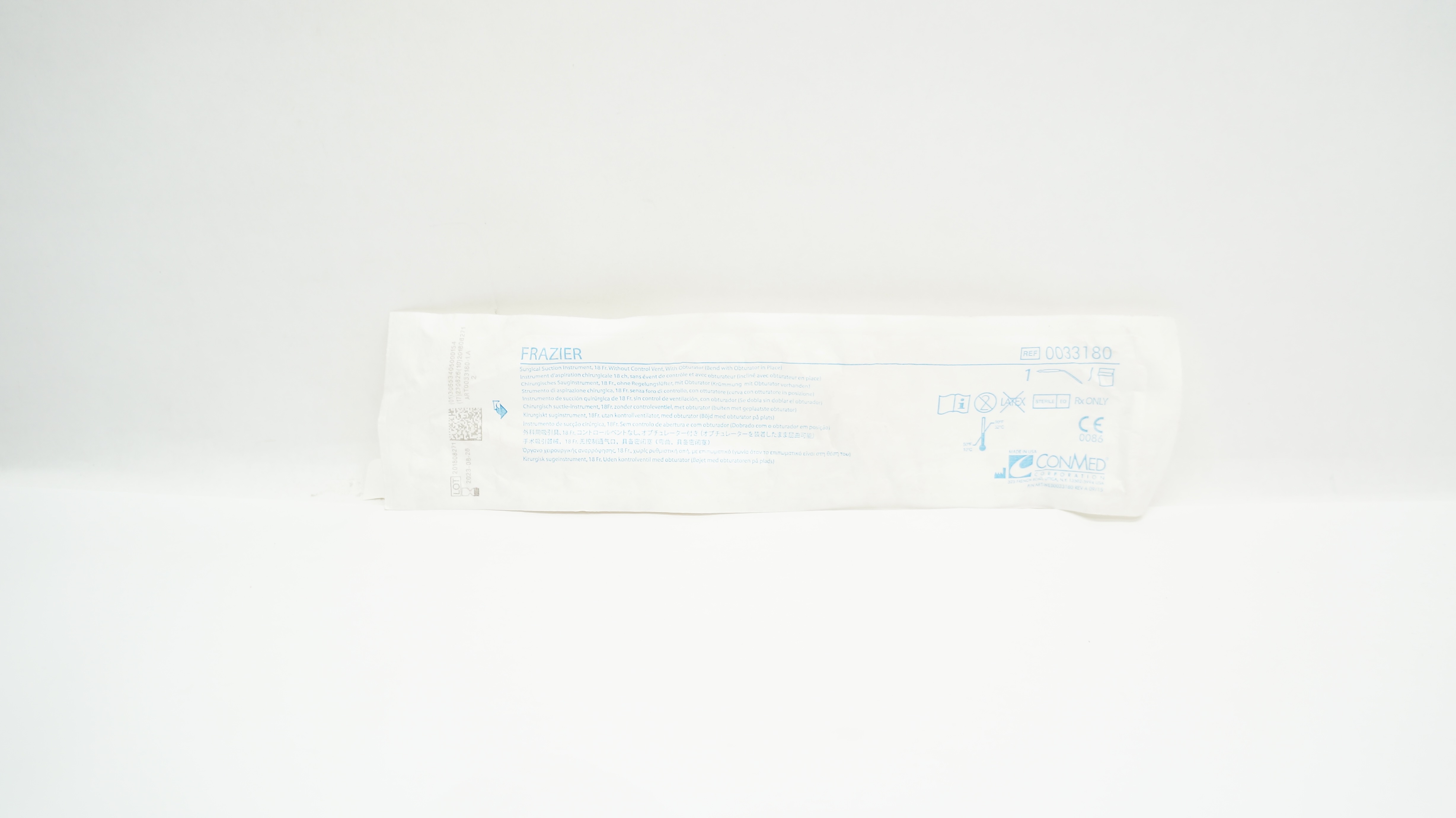 ConMed 0033180 Frazier Surgical Suction Instrument 18Fr.