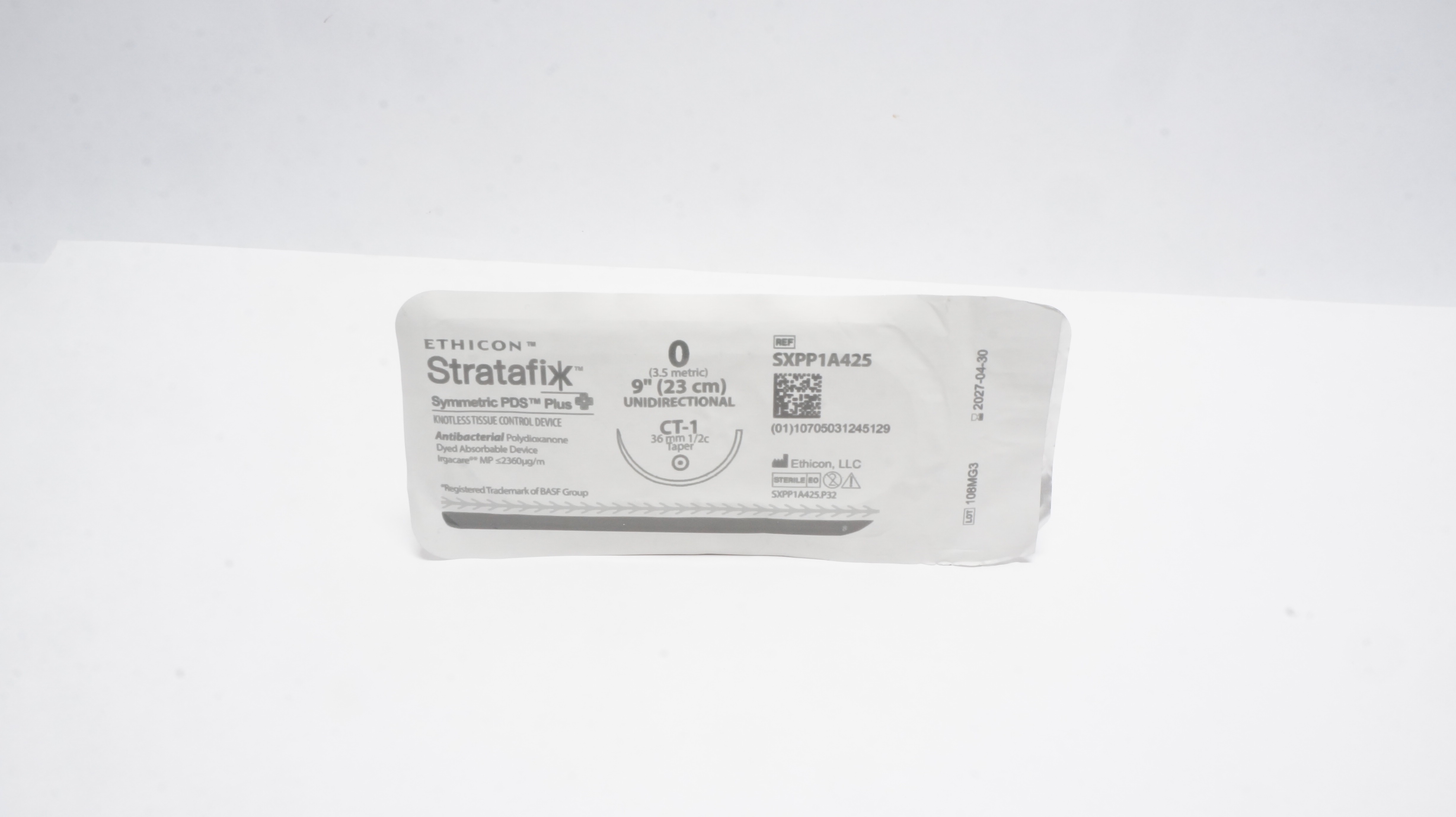 Ethicon SXPP1A425 Stratafix 0 Symmetric PDS Plus CT-1 36mm 1/2c Taper 9in.