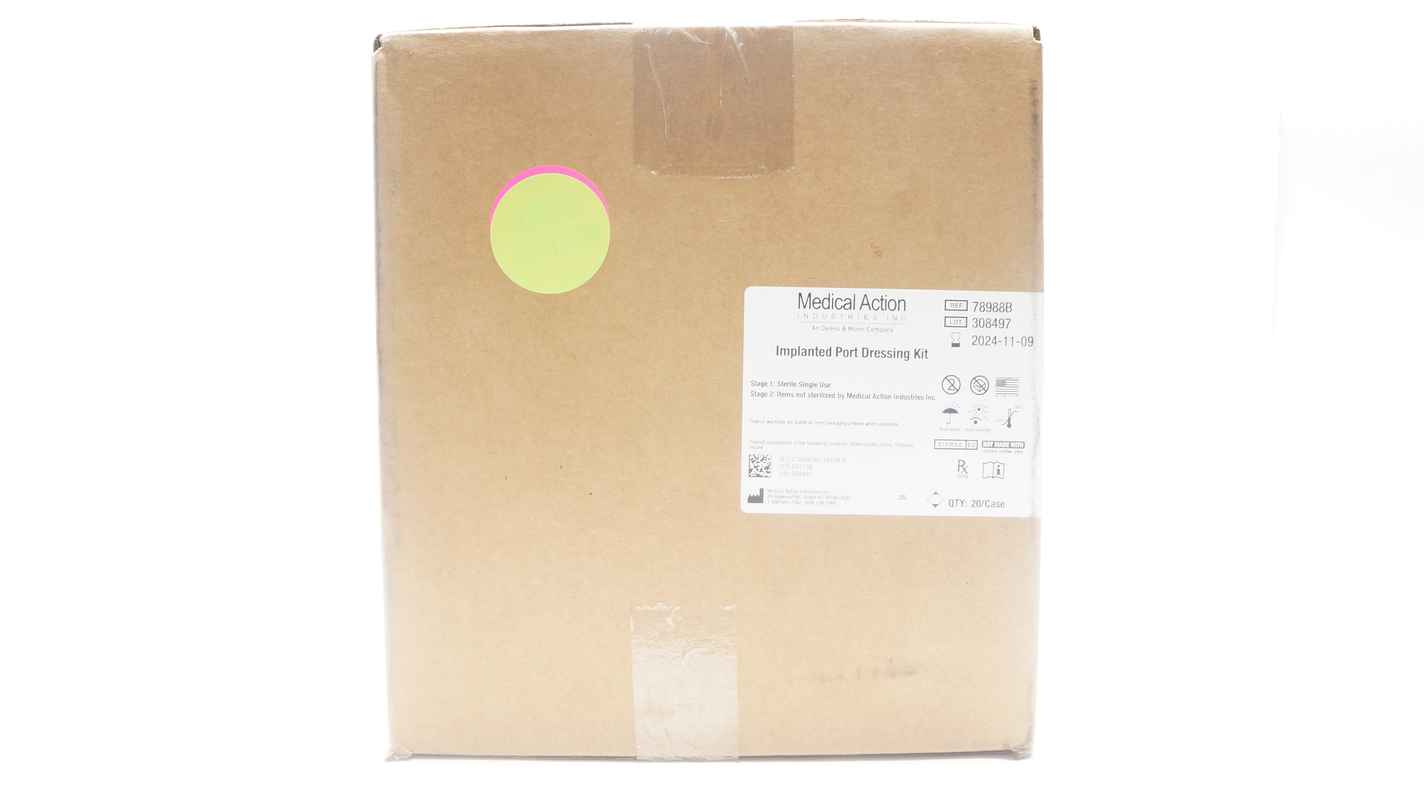 Medical Action 78988B Implanted Port Dressing Kit - Case of 20