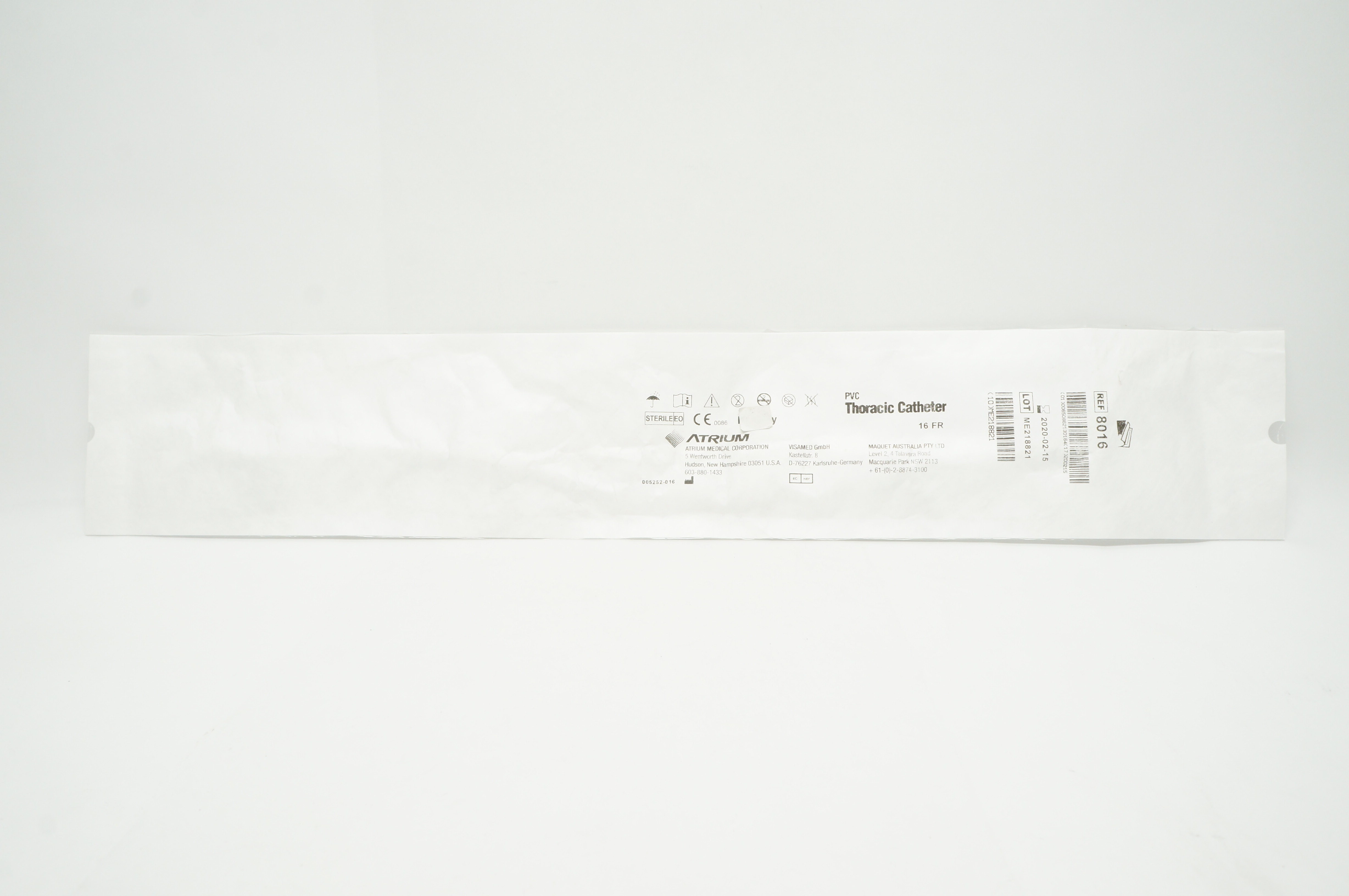 Atrium 8016 PVC Thoracic Cath. 16Fr (x)