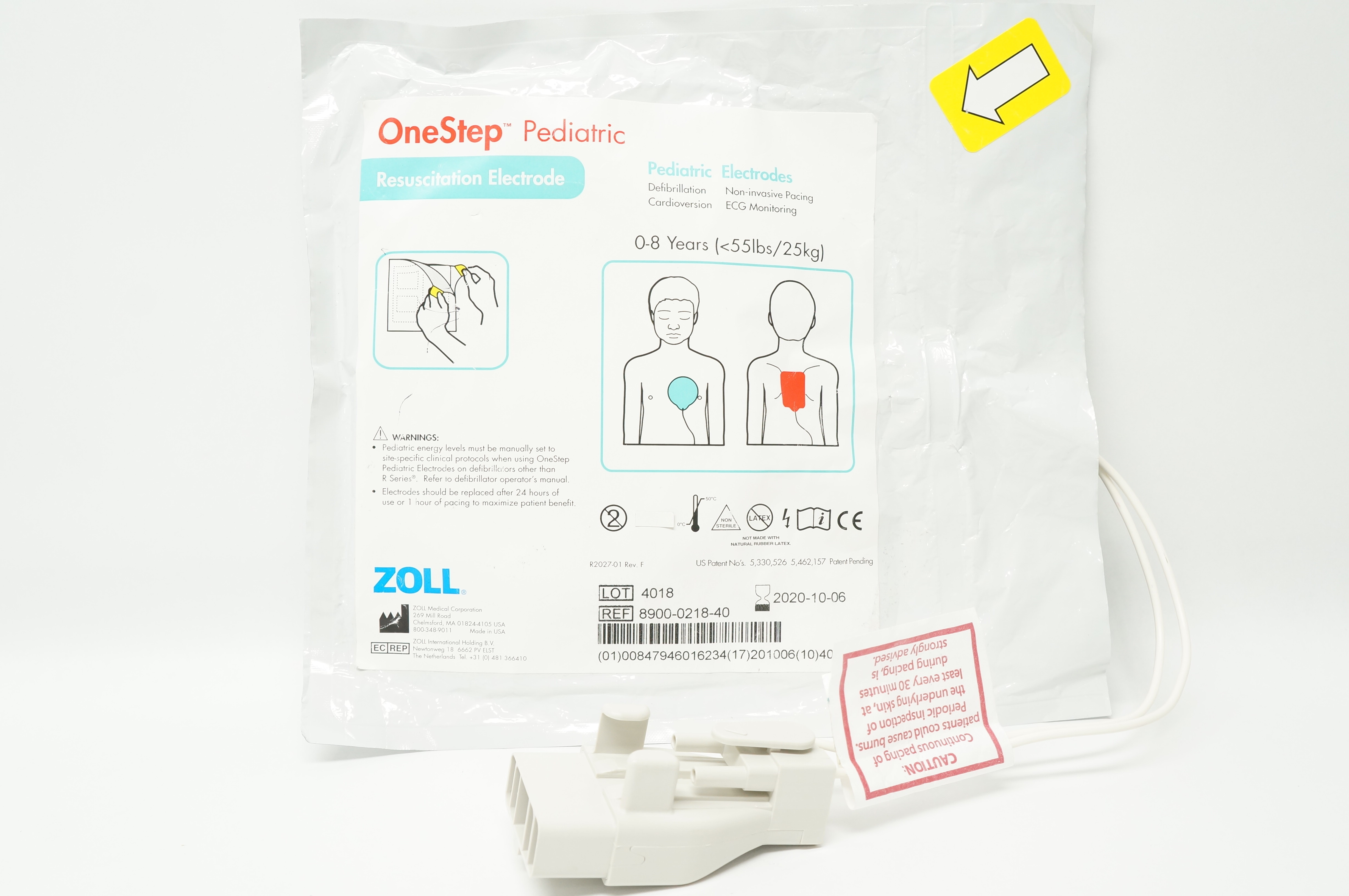 Zoll 8900-0218-40 OneStep Pediatric Resuscitation Electrode 0-8 Years <55lbs (x)