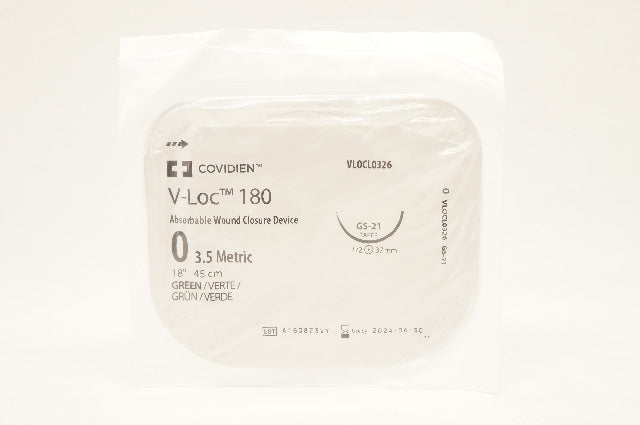 Covidien VLOCL0326 0 V-Loc 180 Wound Closure, GS-21 Taper 1/2 37mm, 18inch