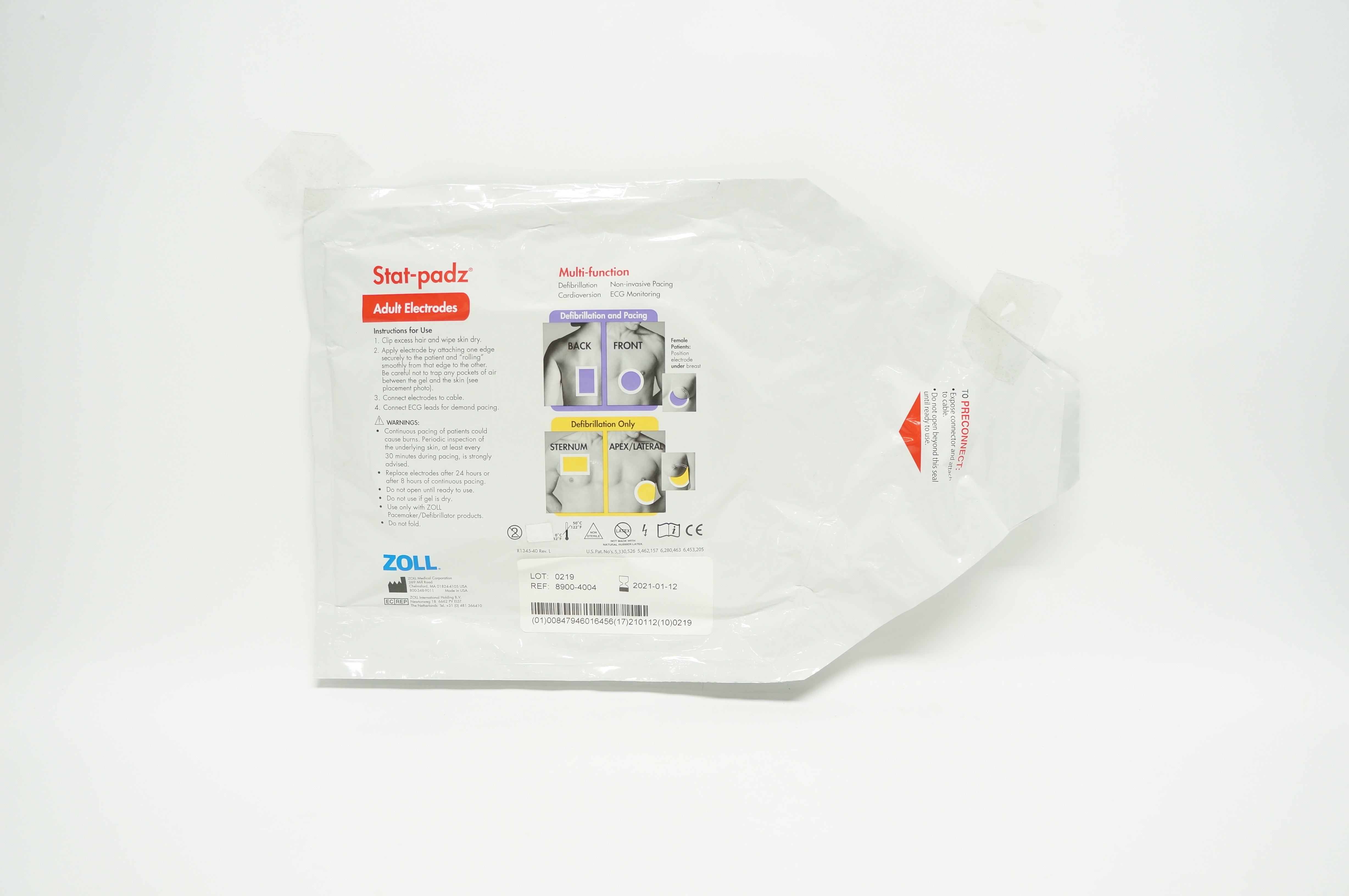 Zoll 8900-4004 Stat-padz Multi-Function Adult Electrodes (x)