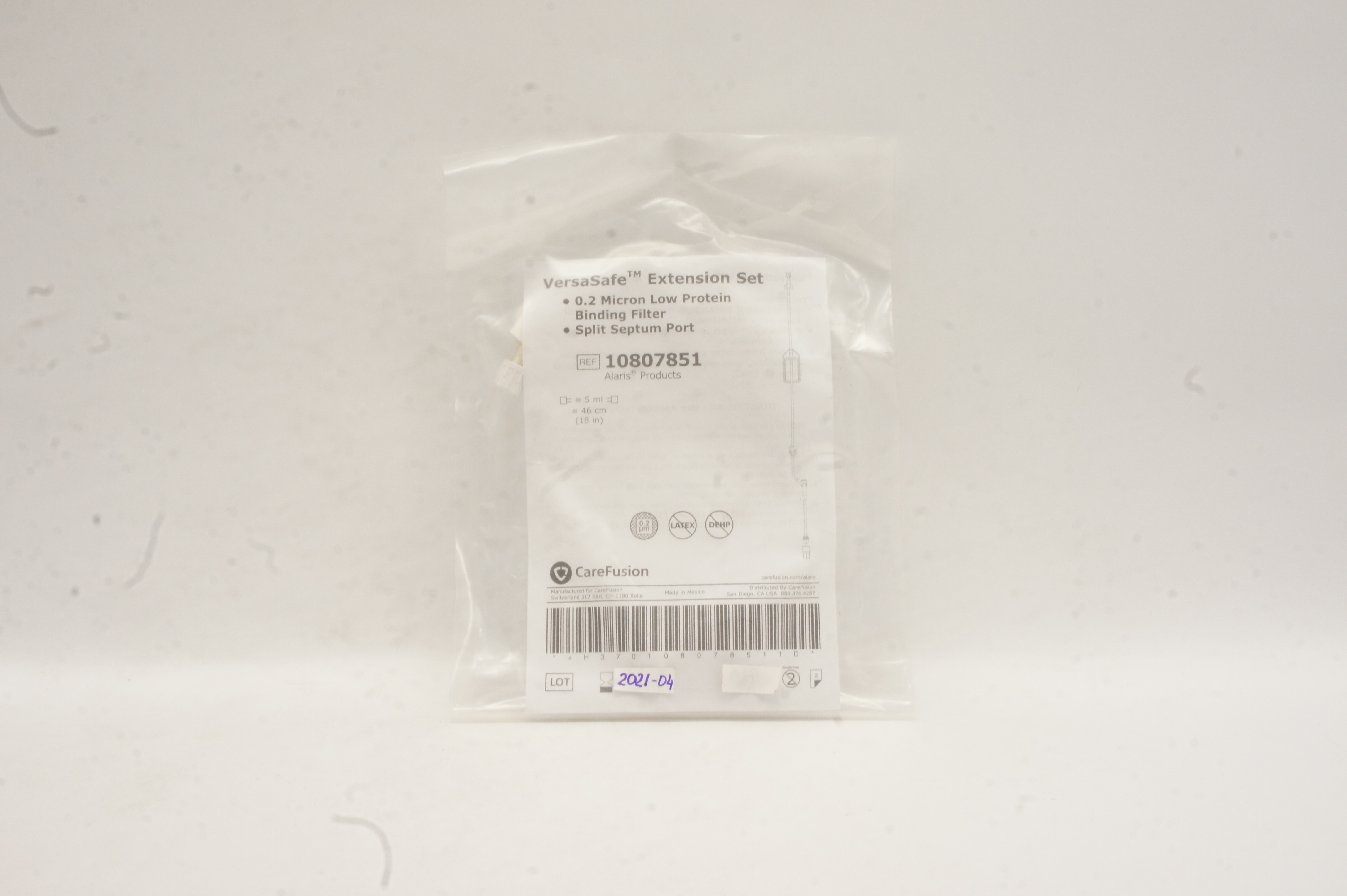 BD 10807851 Alaris VersaSafe Extension Set 5ml x 18inch (x)