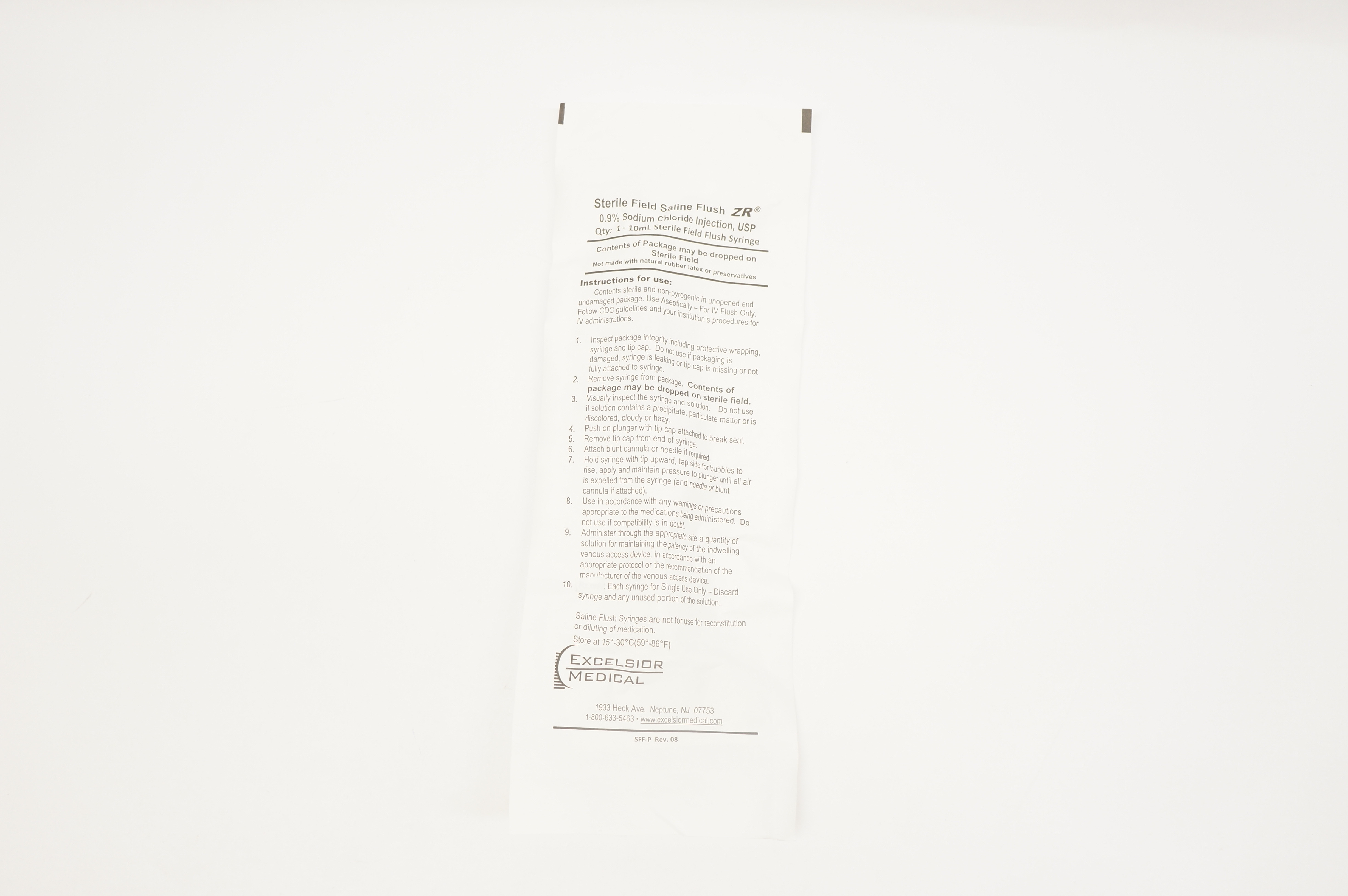 Excelsior Medical 10091-1 Sterile Field Saline Flush 10ml