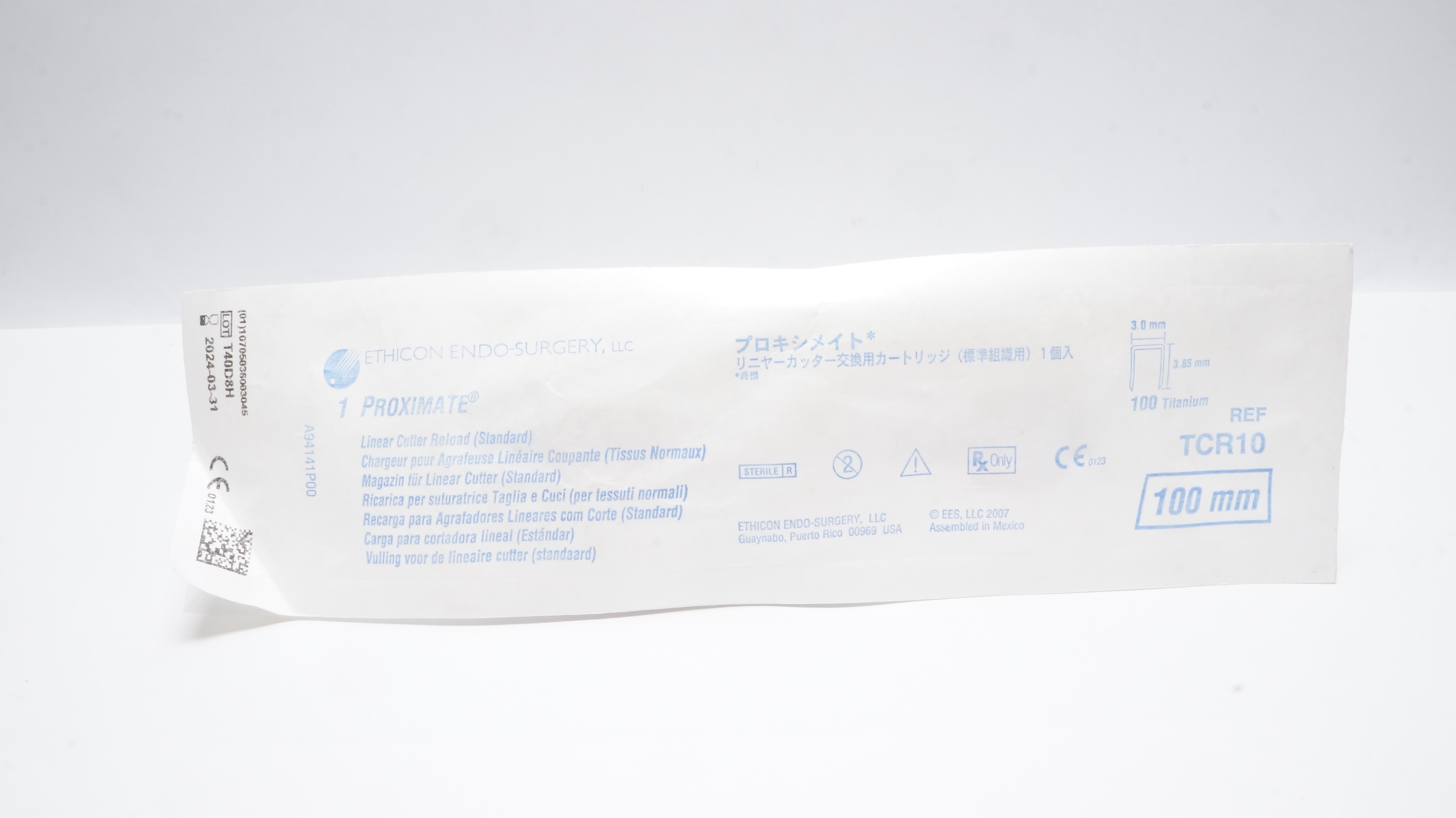 Ethicon TCR10 Endo-Surgery 1 Proximate Linear Cutter Reload 100mm 3.0x3.85mm (x)