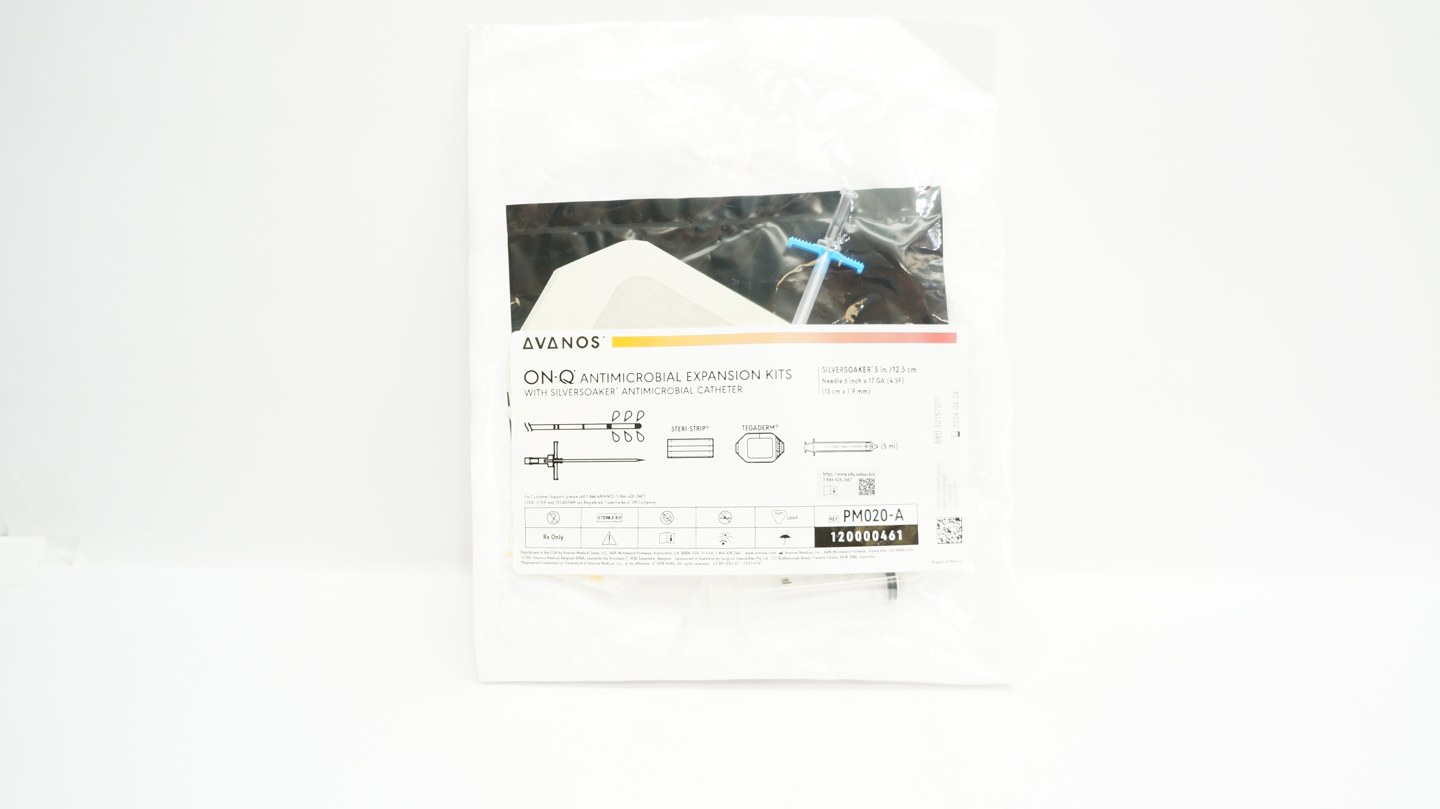 Avanos PM020-A On-Q Antimicrobial Expansion Kits 5inch Cath. Ndle 6inch x 17GA