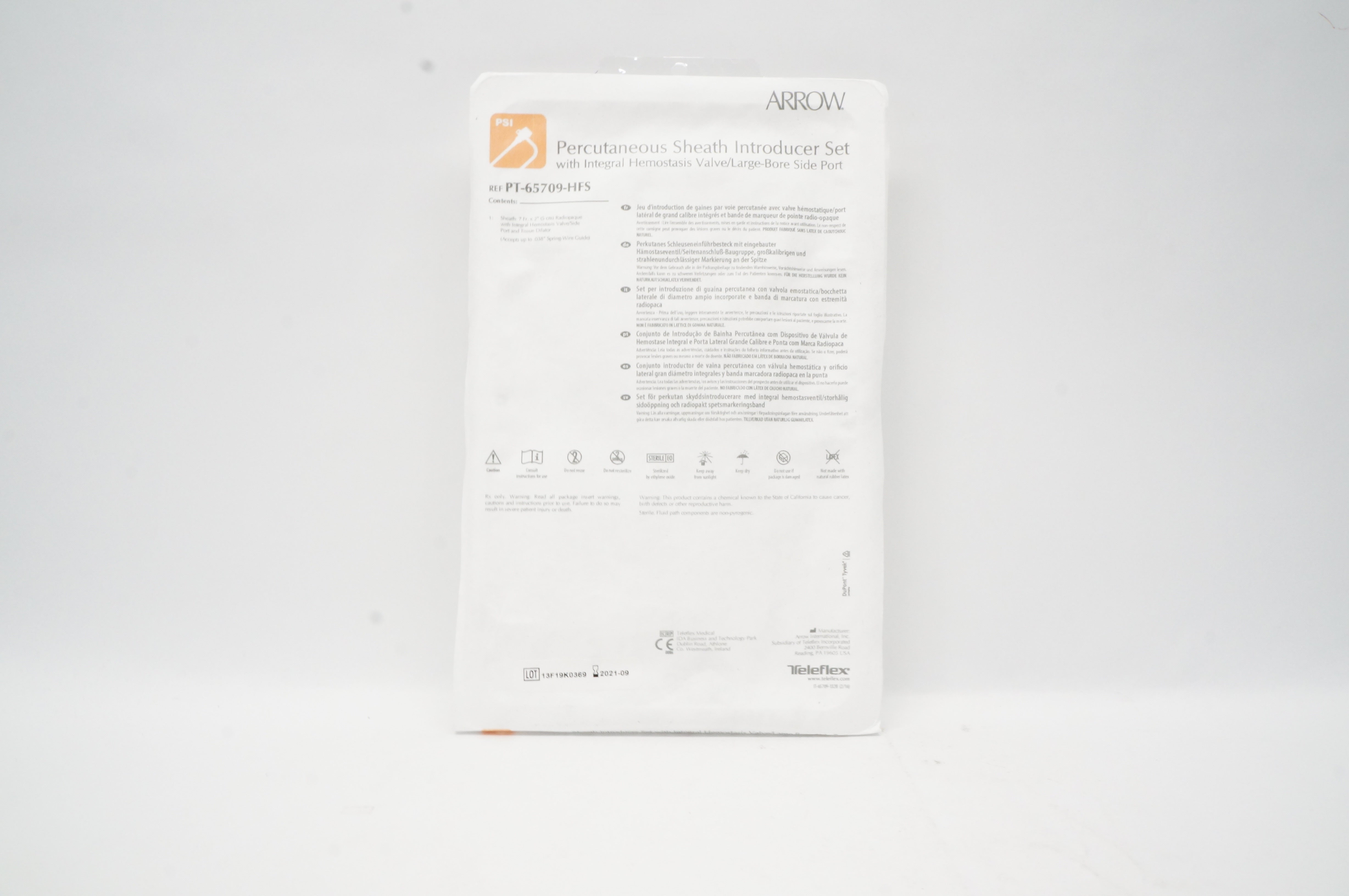Teleflex PT-65709-HFS Arrow Percutaneous Sheath Introducer Set