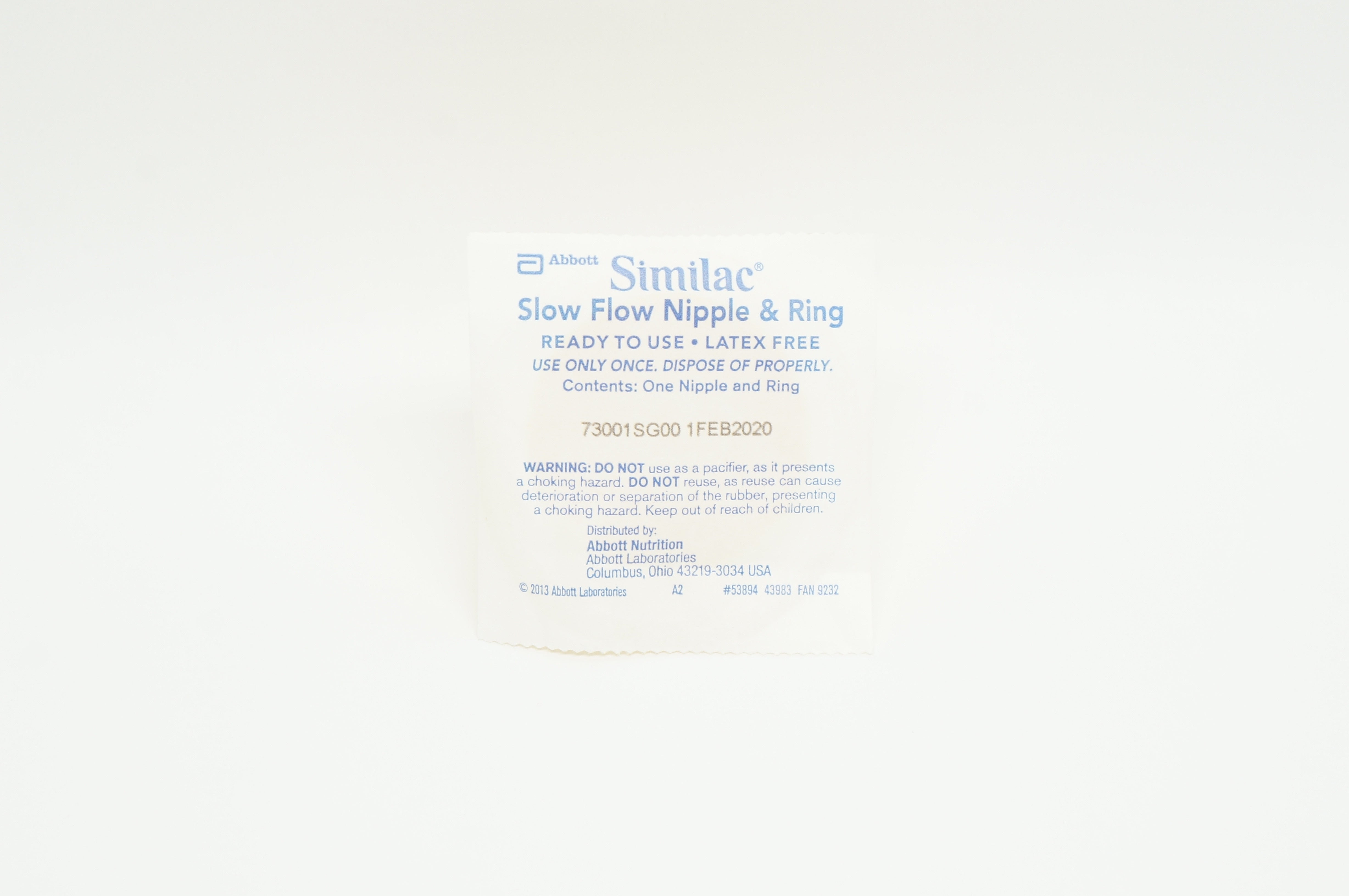 Abbott 73001SG00 Similac Premature Nipple and Ring (x)