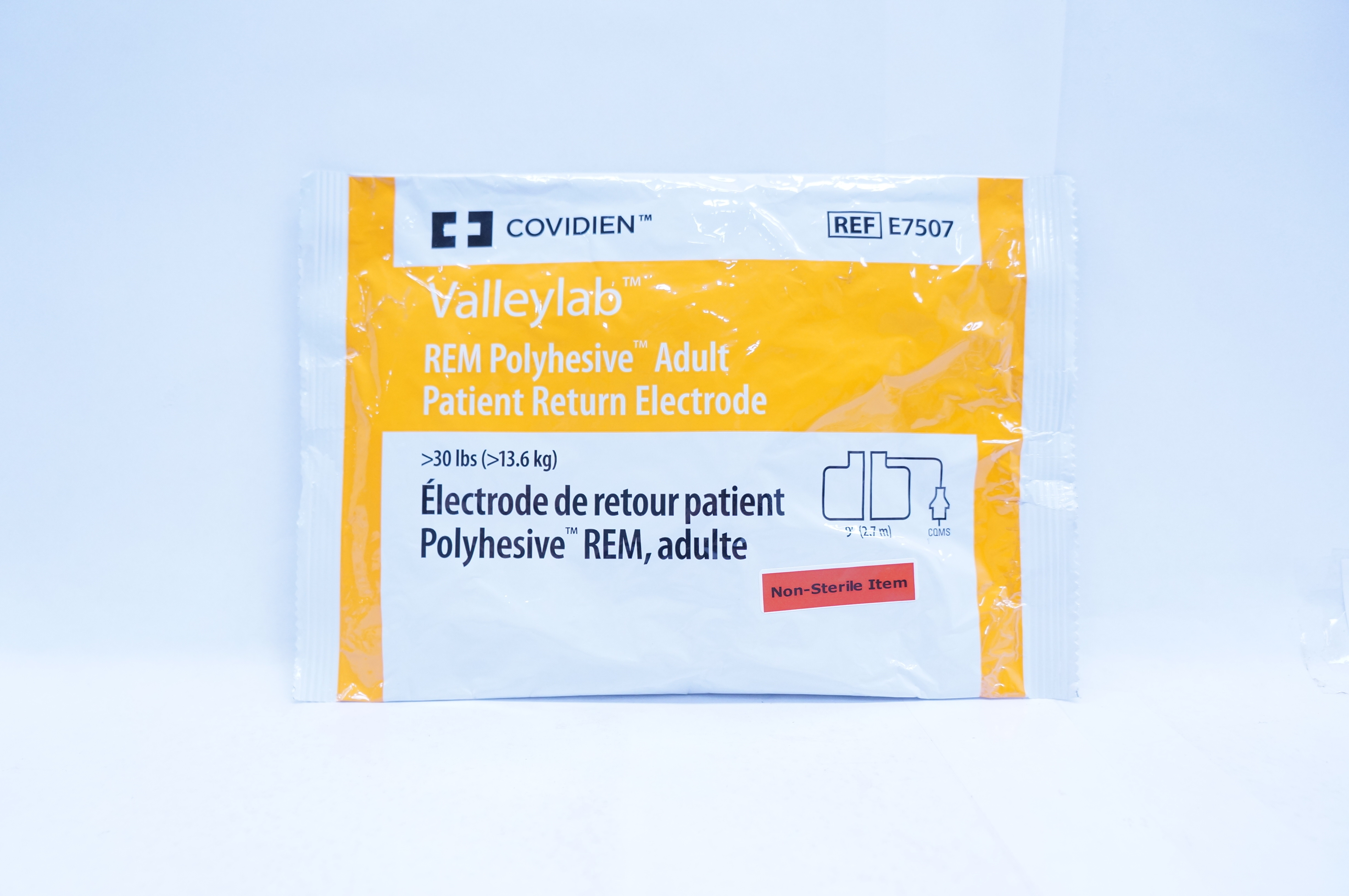 Covidien E7507 Valleylab REM Polyhesive Adult Patient Return Electrode >30lbs(x)