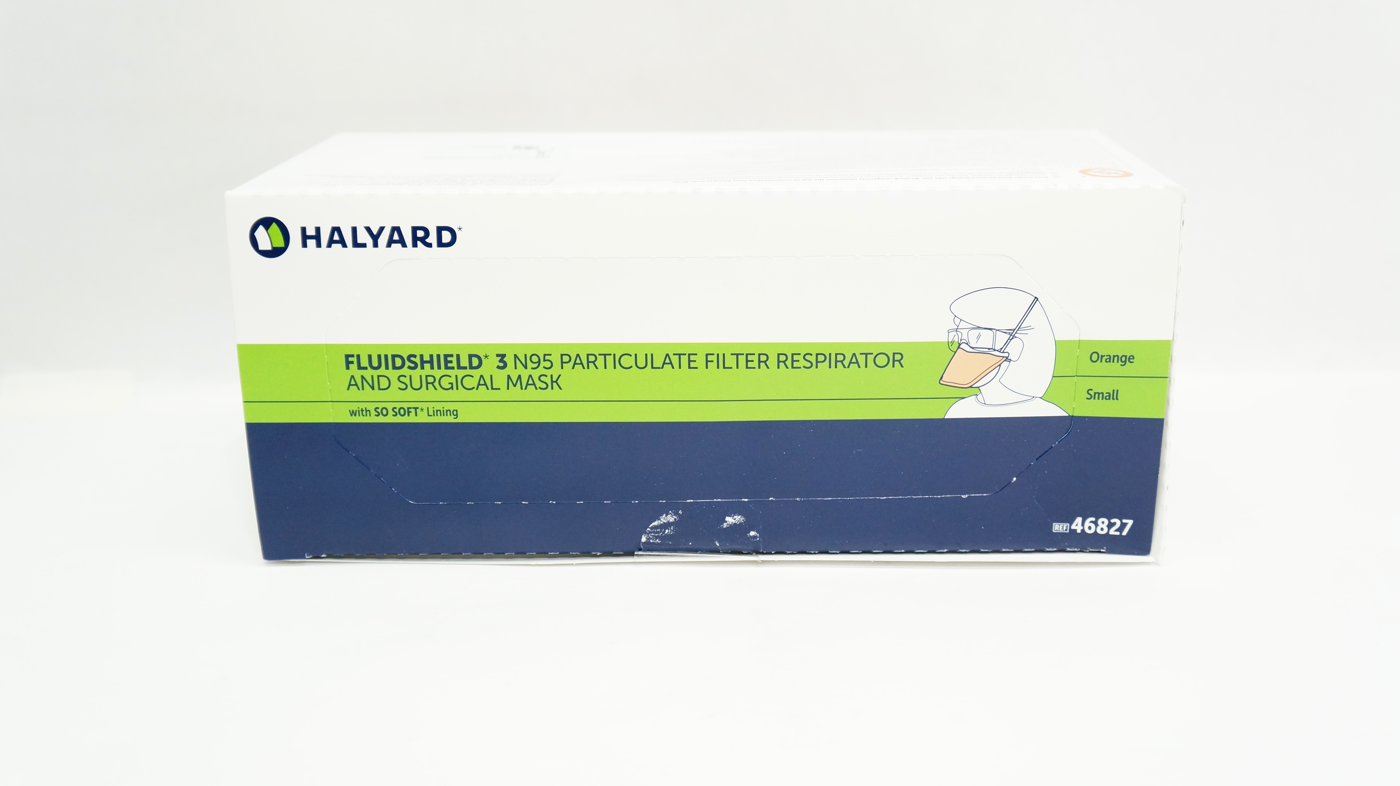 Halyard 46827 FluidShield 3 N95 Filter Respirator & Surgical Mask - Box of 35