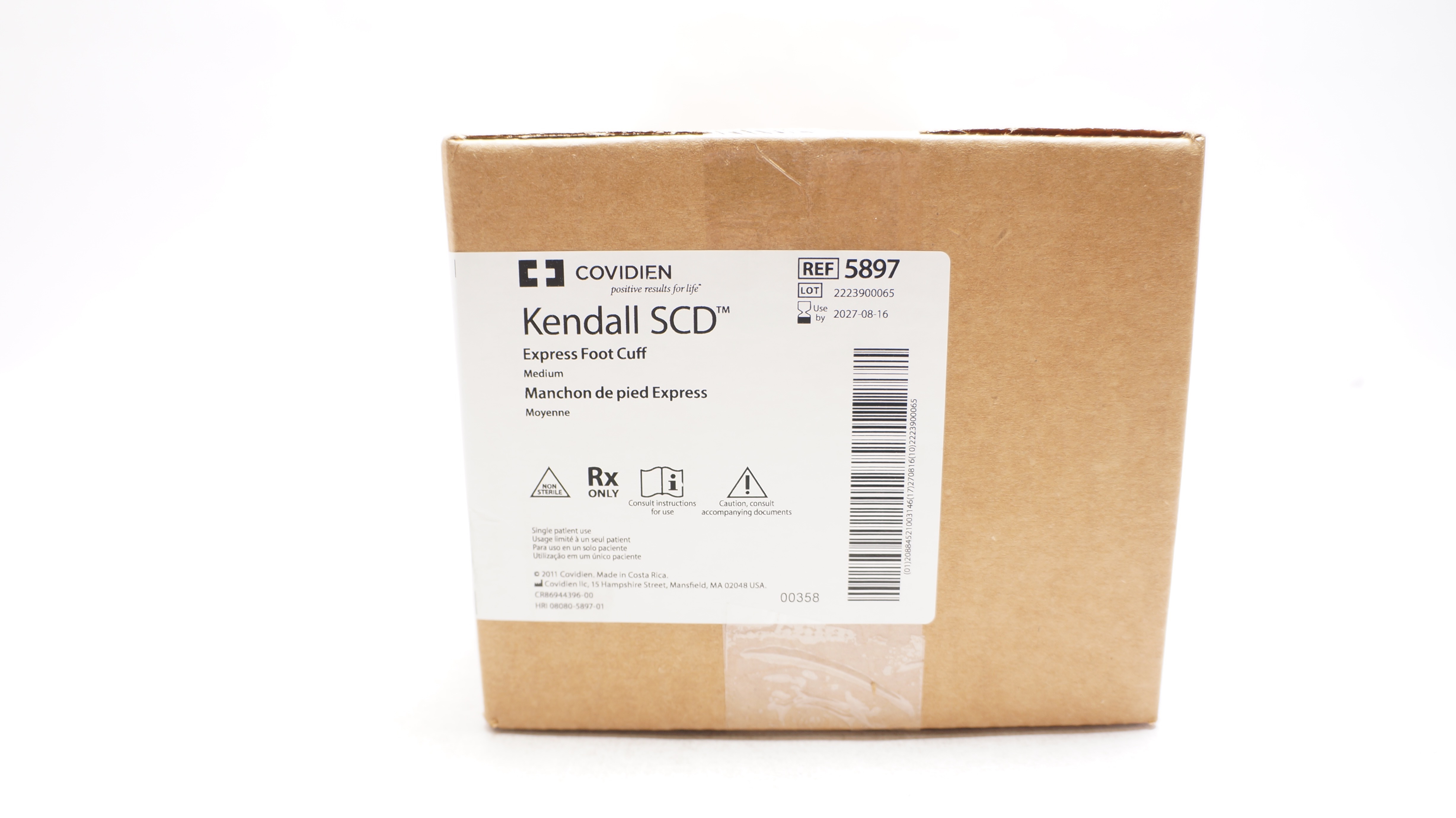Covidien 5897R Kendall SCD Express Foot Cuff Medium - Box of 10