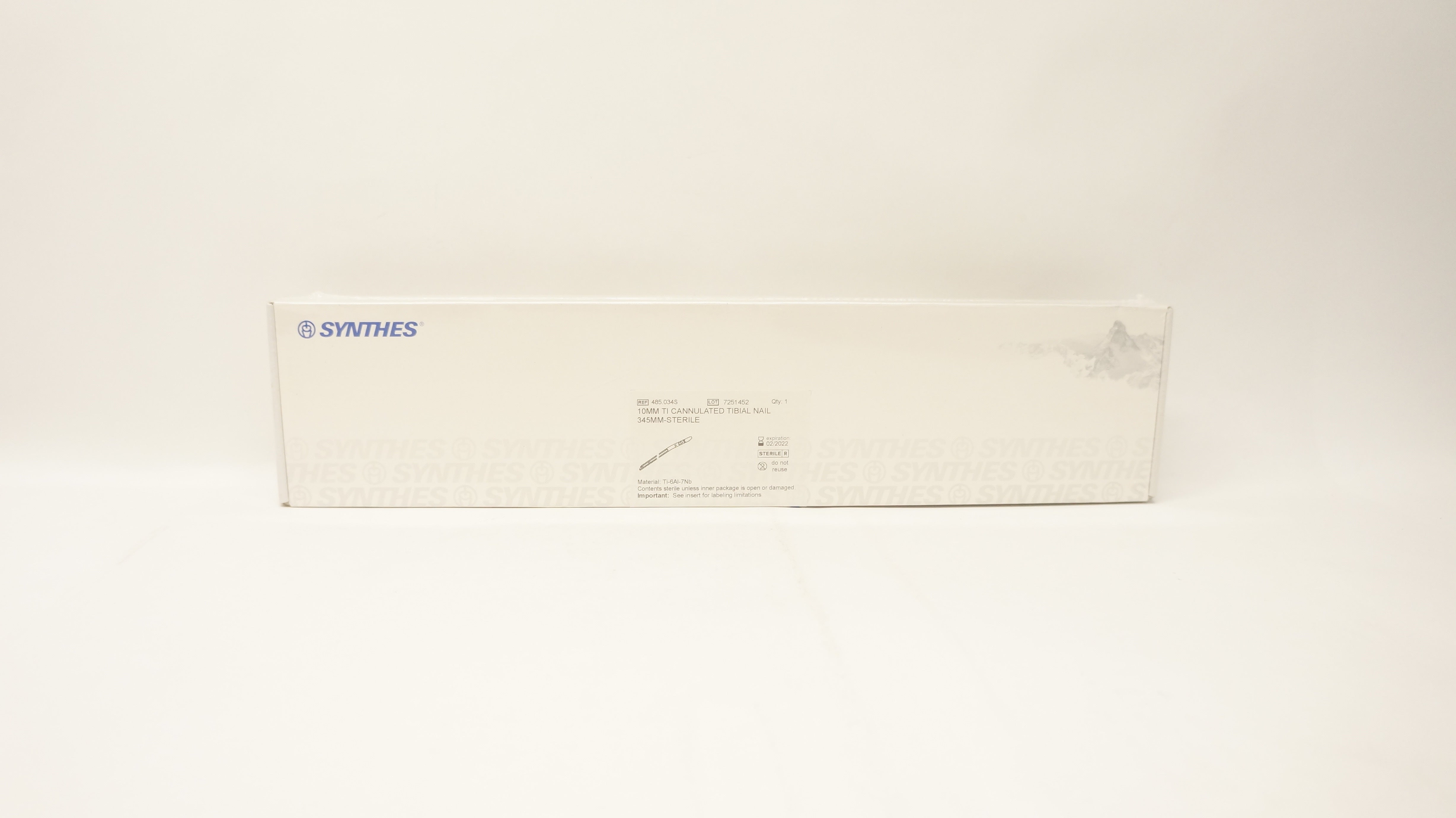 Synthes 485.034S 10mm Ti Cannulated Tibial Nail 345mm