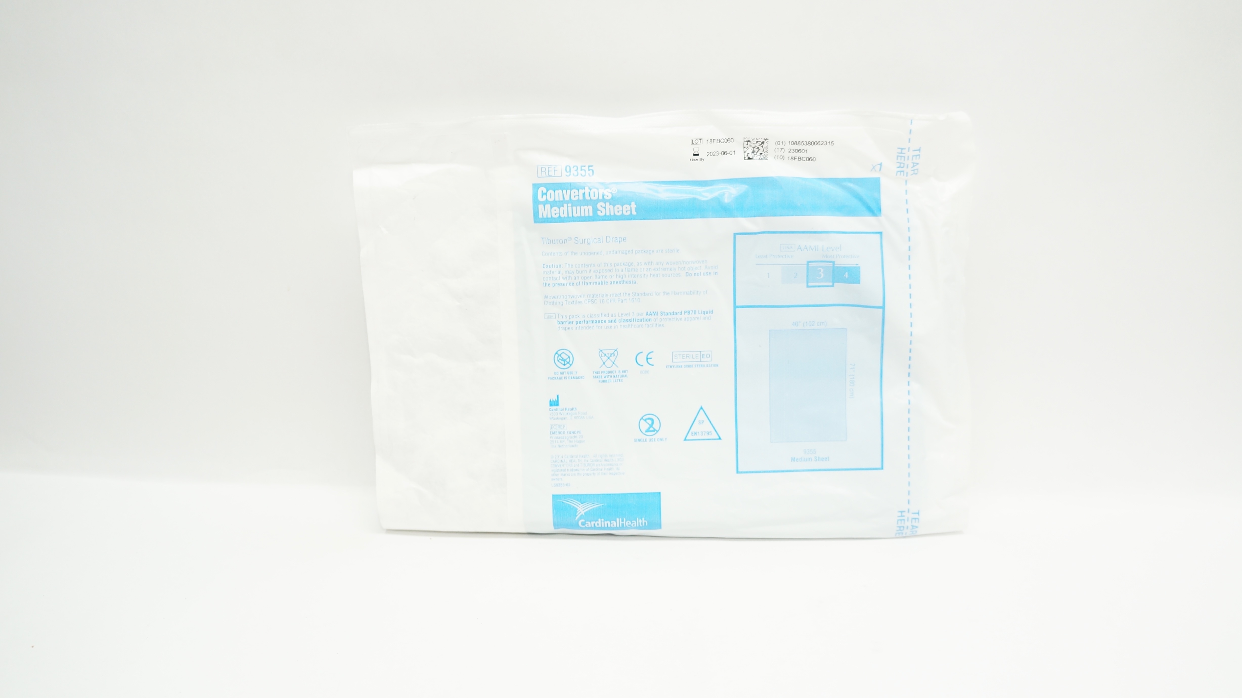 Cardinal Health 9355 Convertors Tiburon Medium Sheet 40 x 71inch (x)