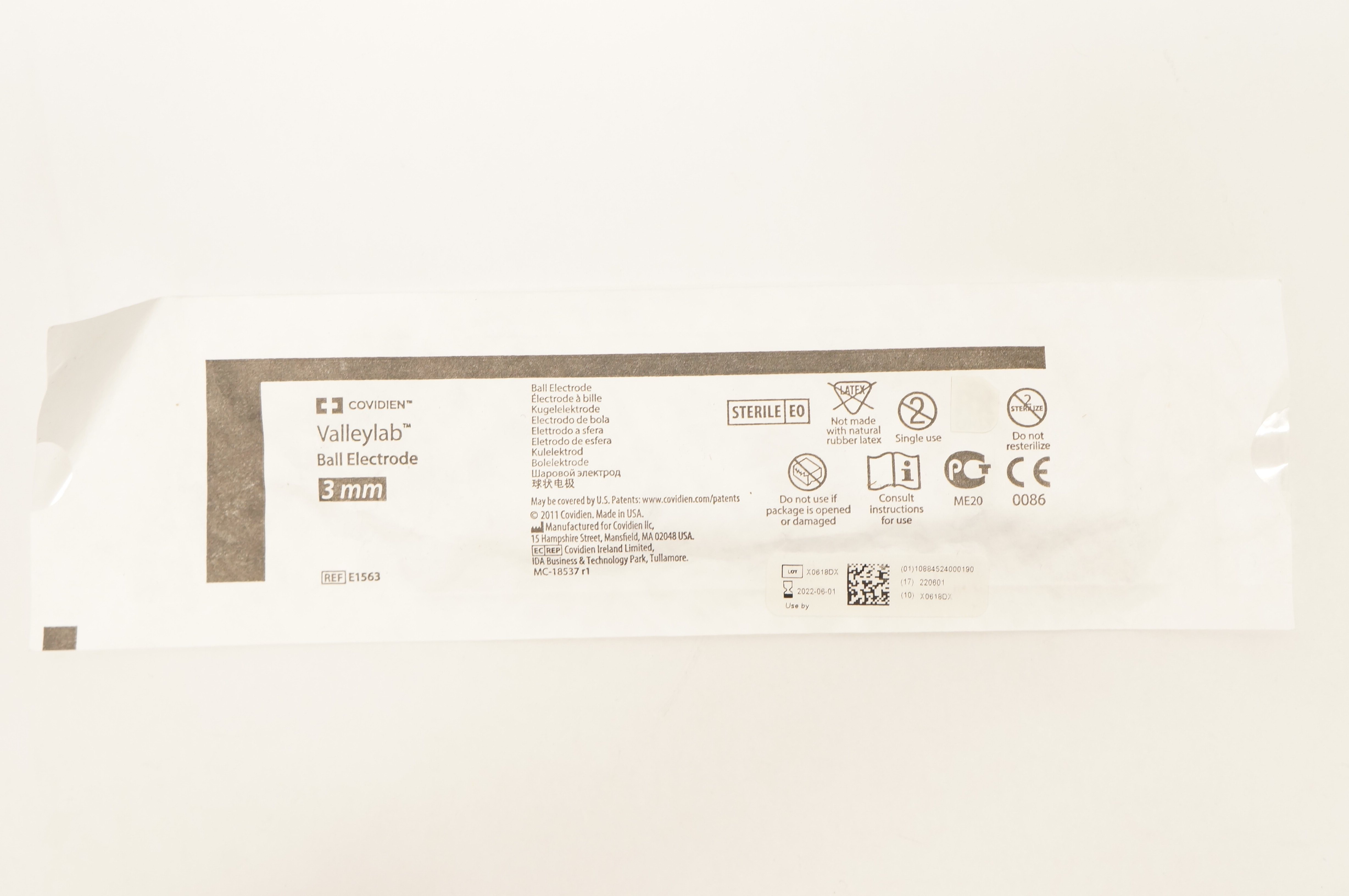 Covidien E1563 Valleylab Ball Electrode 3mm