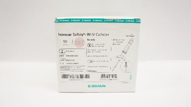 Braun 4254538-020 Introcan Safety-W IV Cath. 20G x 1 1/4inch - Box of 50