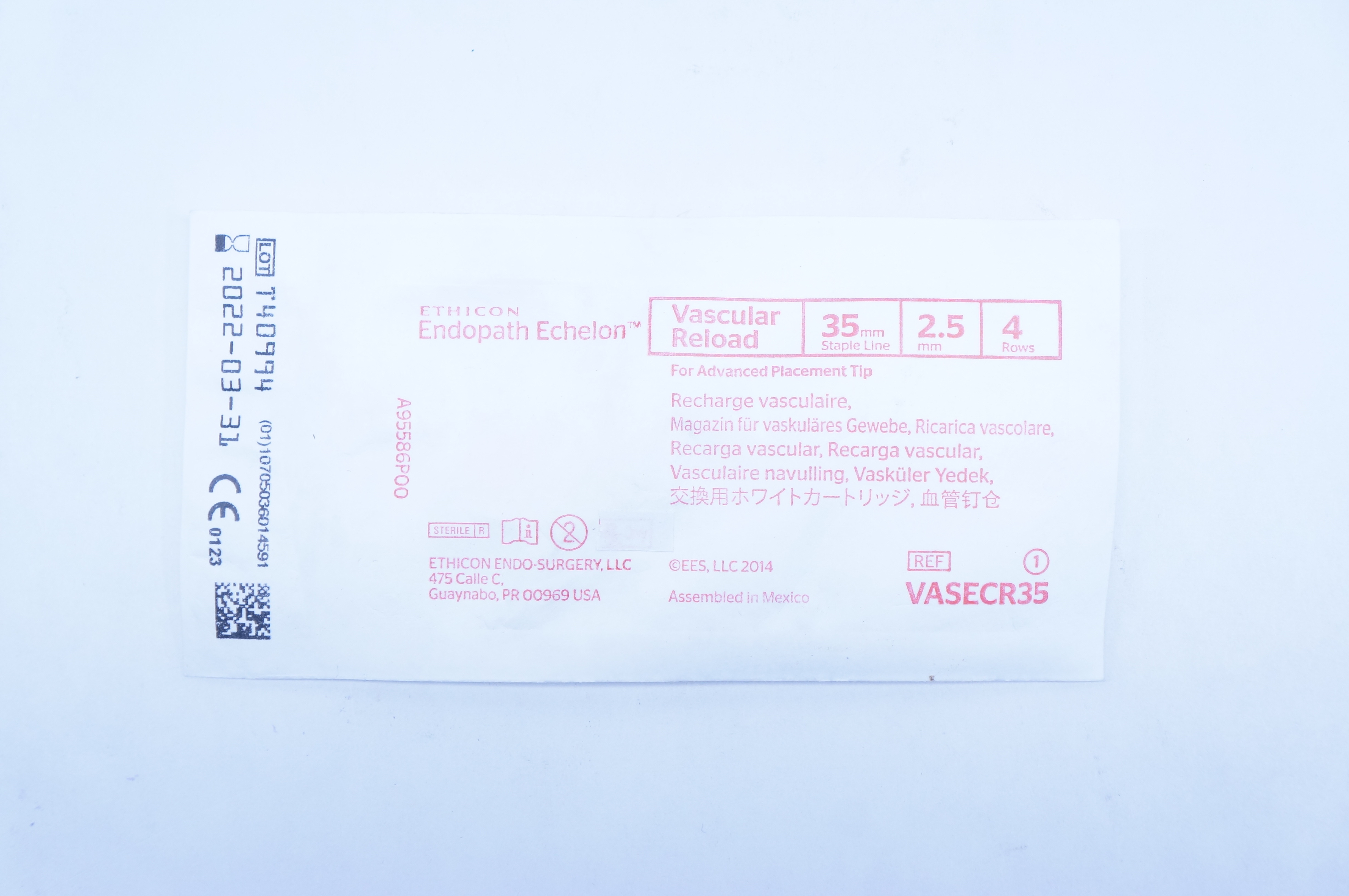 Ethicon VASECR35 Endopath Echelon Vascular Reload 35 mm x 2.5 mm (x)