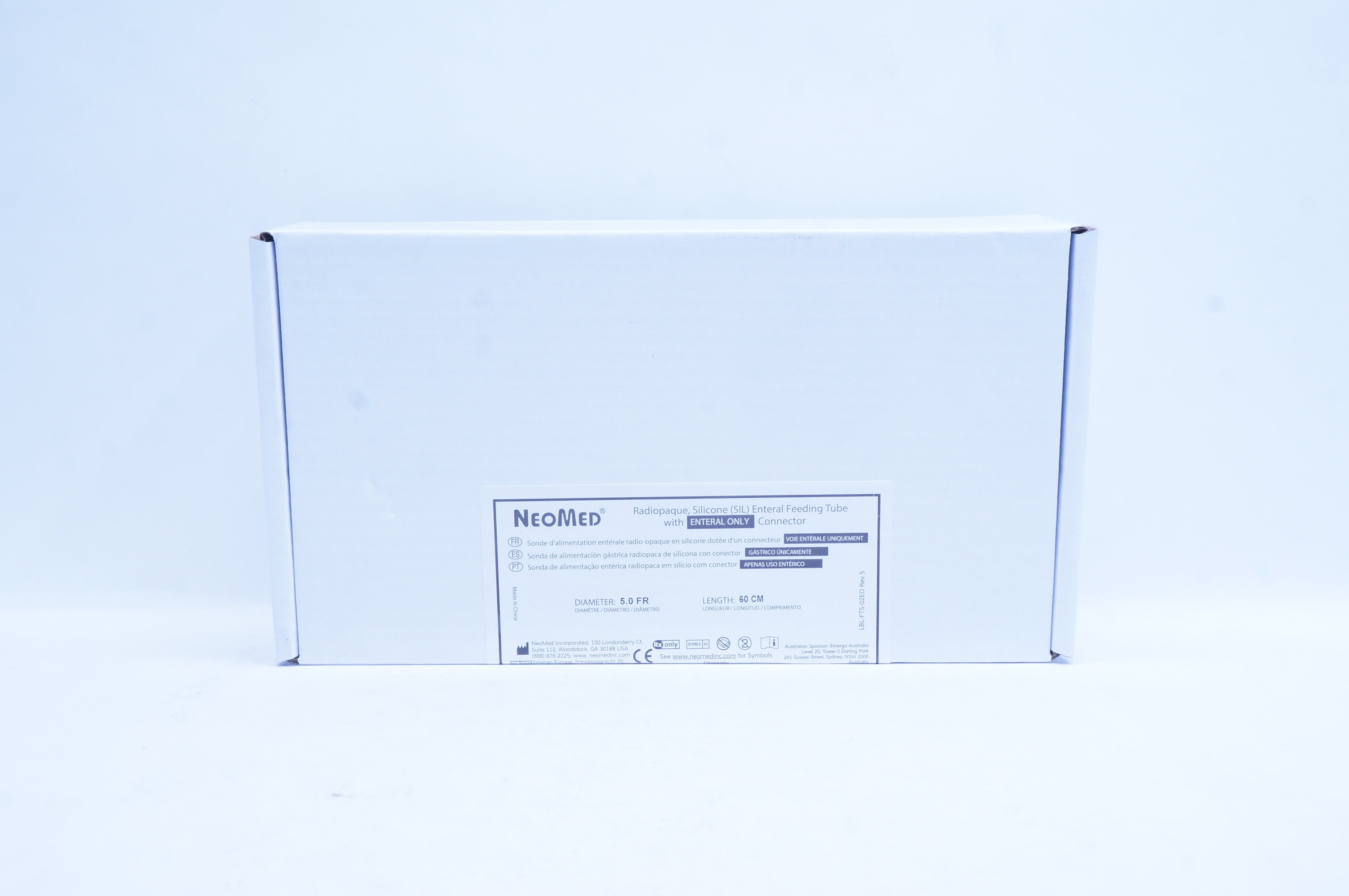 NeoMed FTM5.OS-EO Silicone Feeding Tube with Connector 5.0Fr x 60cm - Box of 10