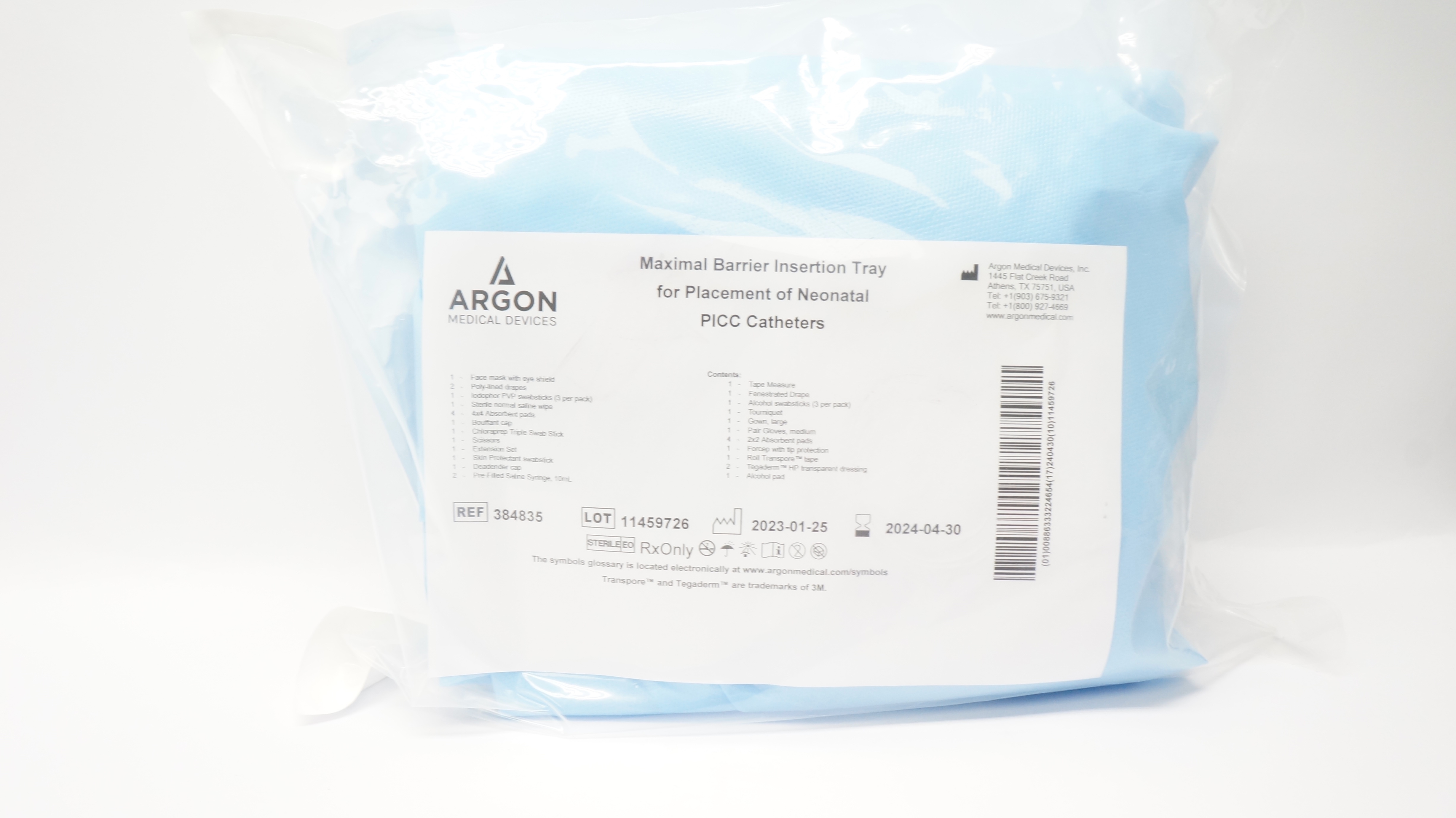 Argon 384835 Maximal Barrier Insertion Tray (x)