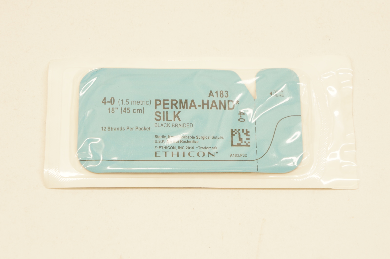 Ethicon A183 4-0 PERMA-HAND SILK, Black Braided, 18inch (x)