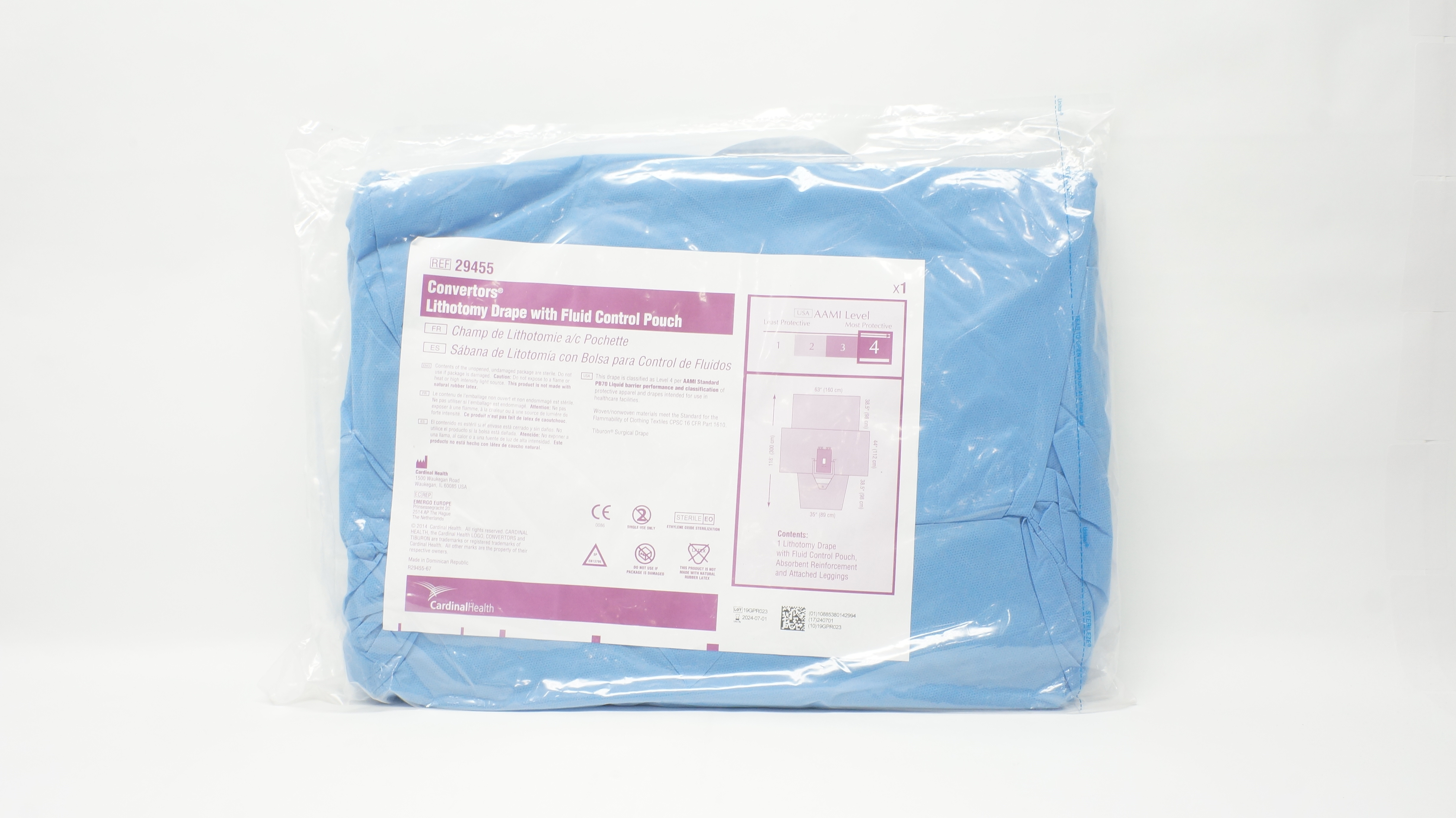 Cardinal Health 29455 Convertors Lithotomy Drape AAMI Level 4, 63inch x 118inch
