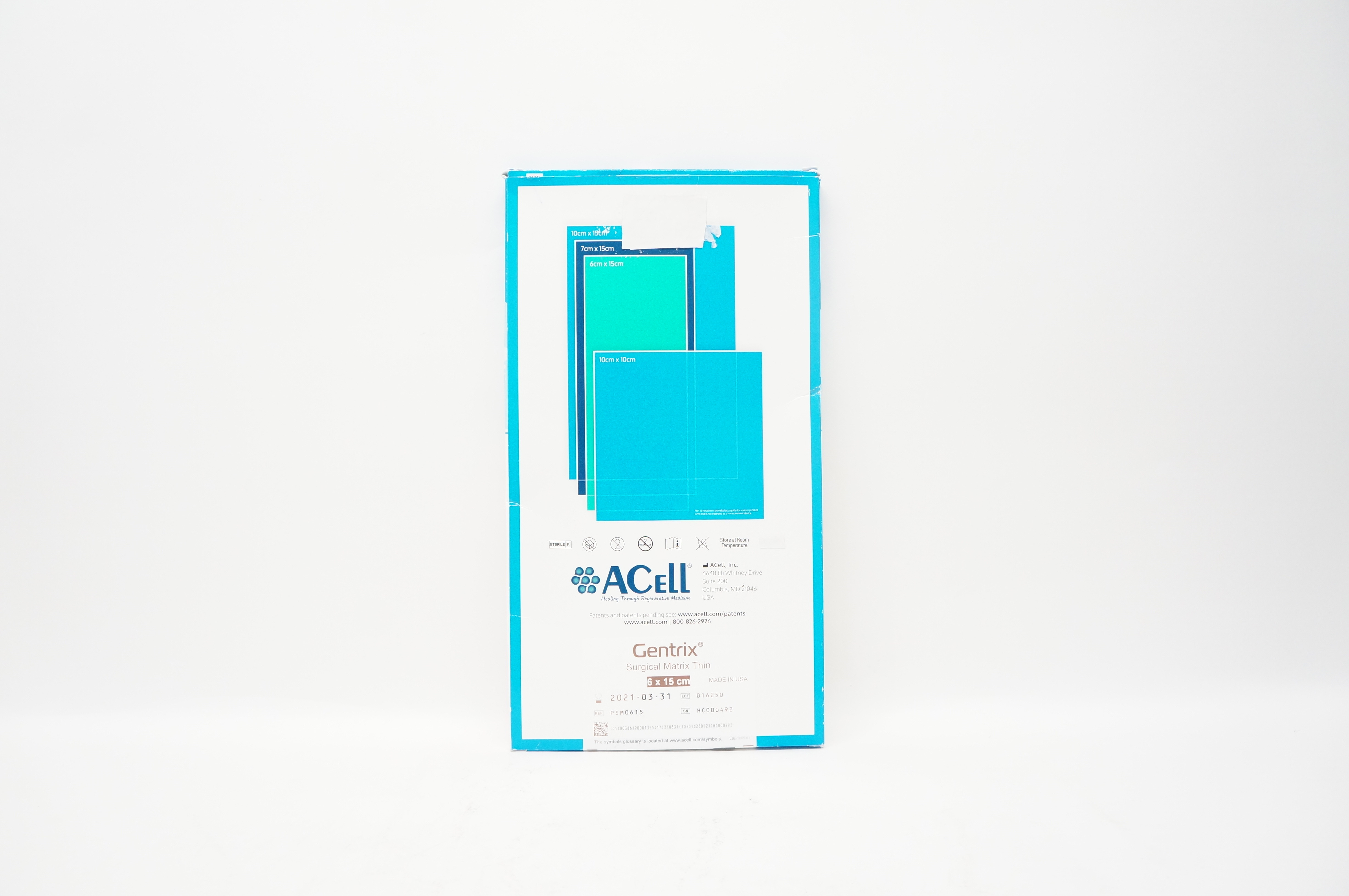 ACeLL PSM0615 Gentrix Surgical Matrix Thin 6 x 15cm (x)